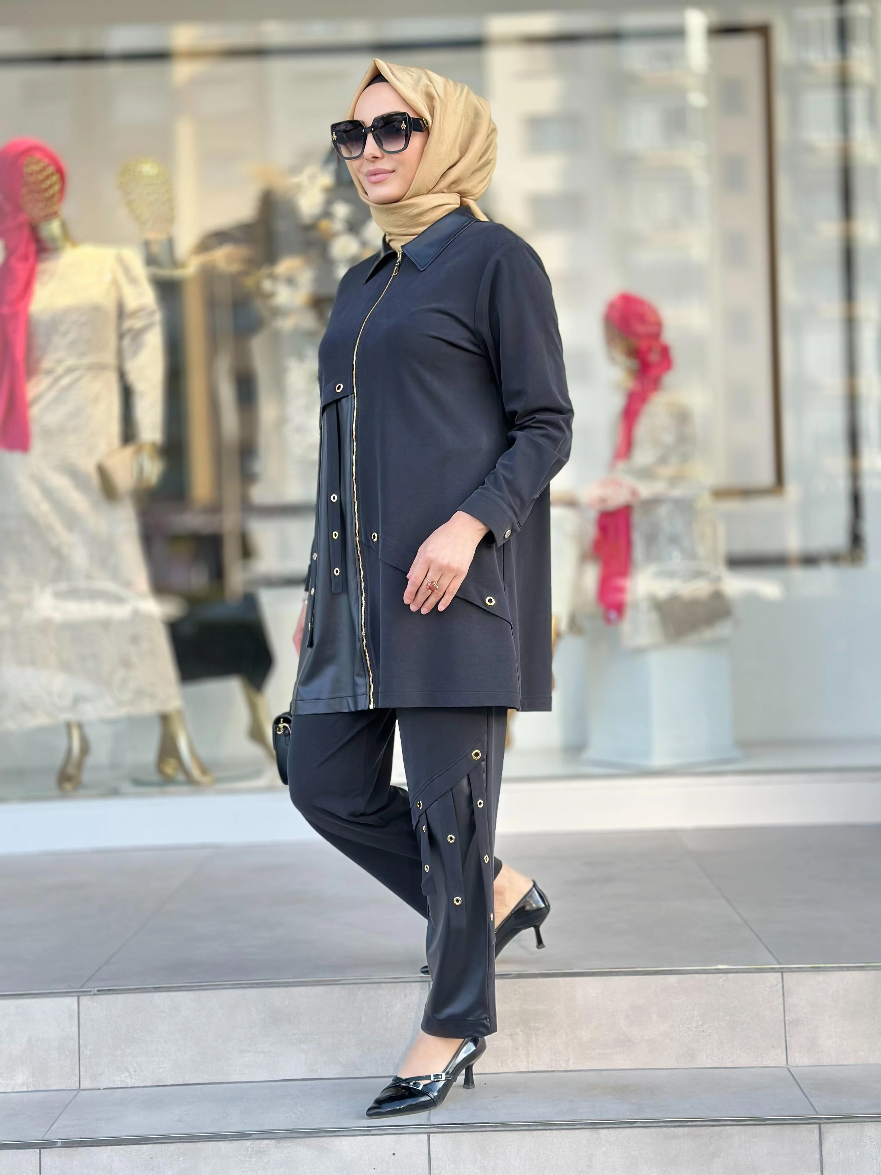 Deri Det. Pant. Takım-Tac 8839 - SİYAH