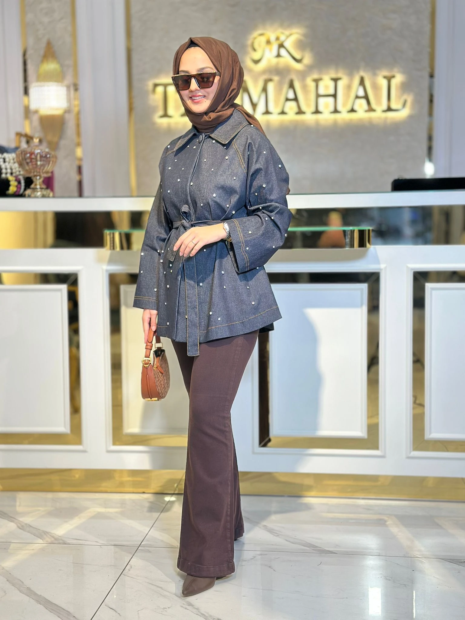 Taşlı Kot Ceket-Tac 9330