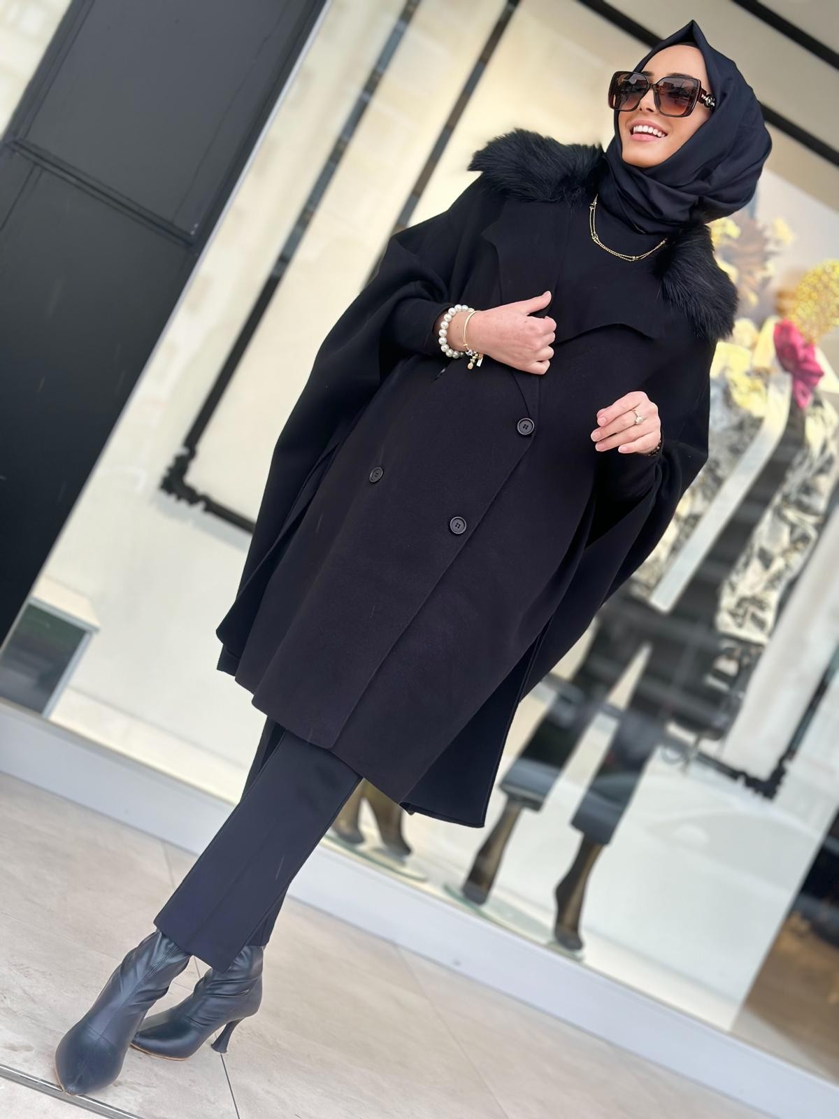 Yakası Düğmeli Panço-Tac 21099