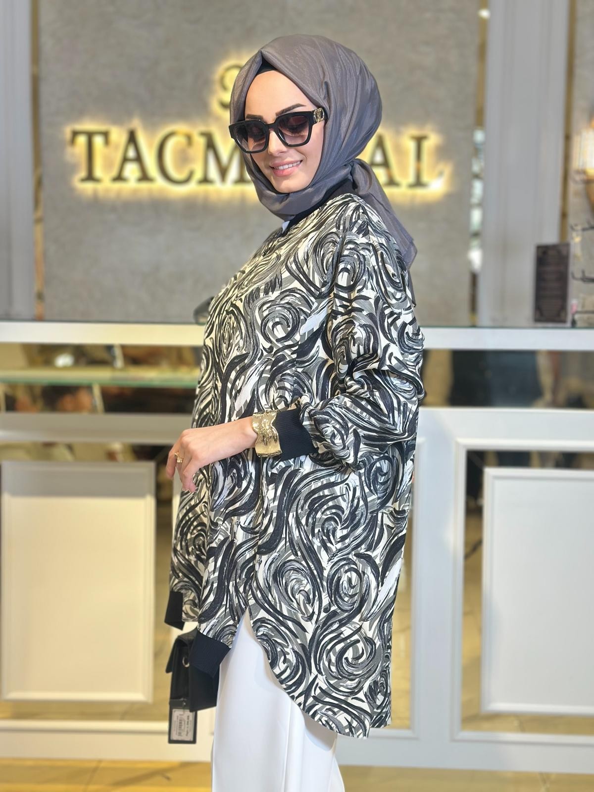 Bomber Yaka Fermuarlı Hırka-Tac 3068
