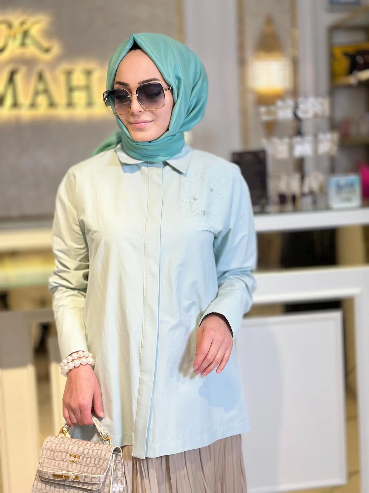 Mimoza Gömlek-Tac 79010 - Yeşil