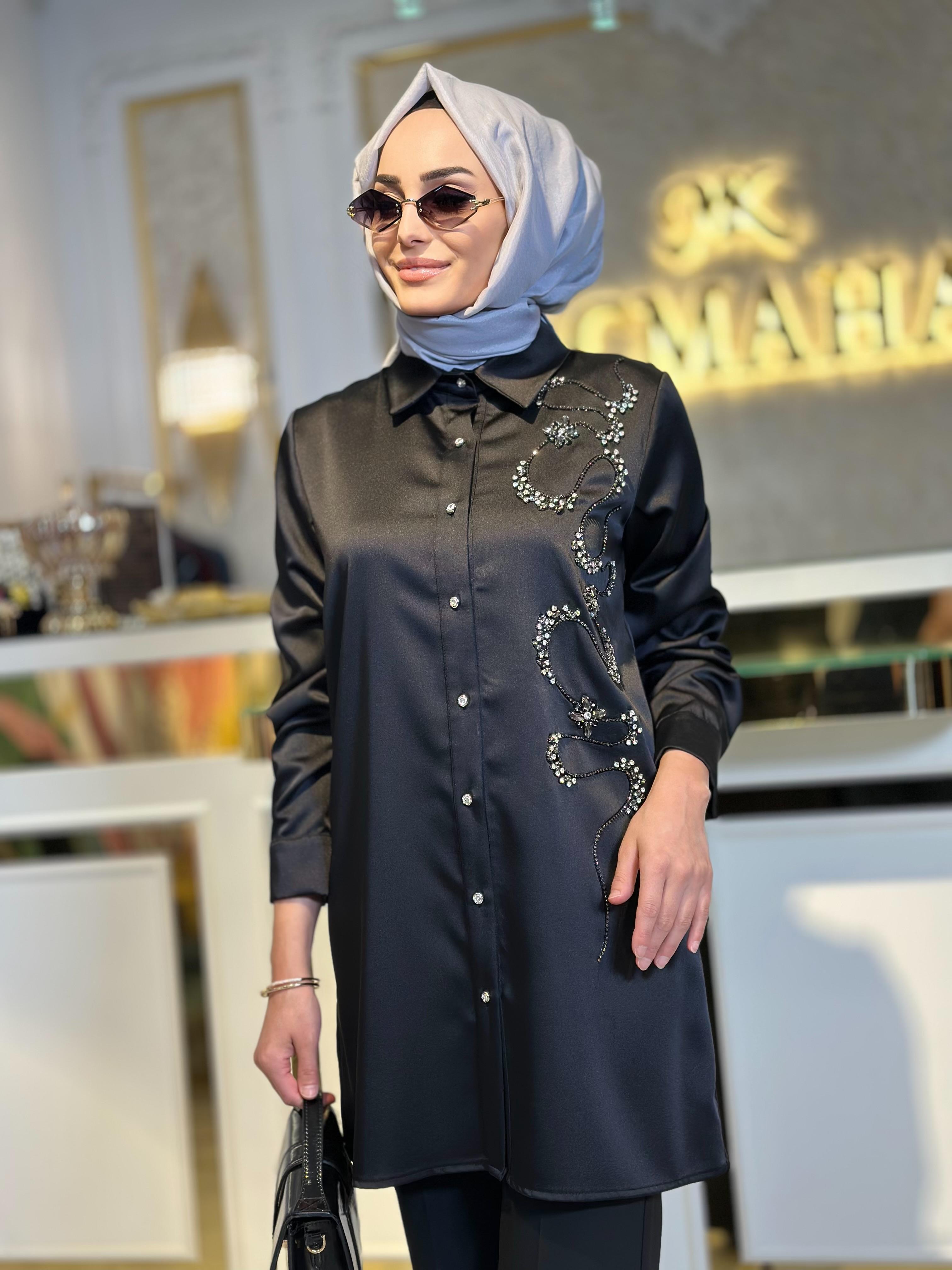 Taş Det. Saten Tunik-Tac 3208