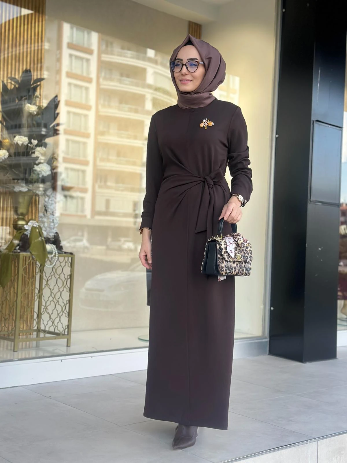 Drape Det. Elbise-Tac 13230