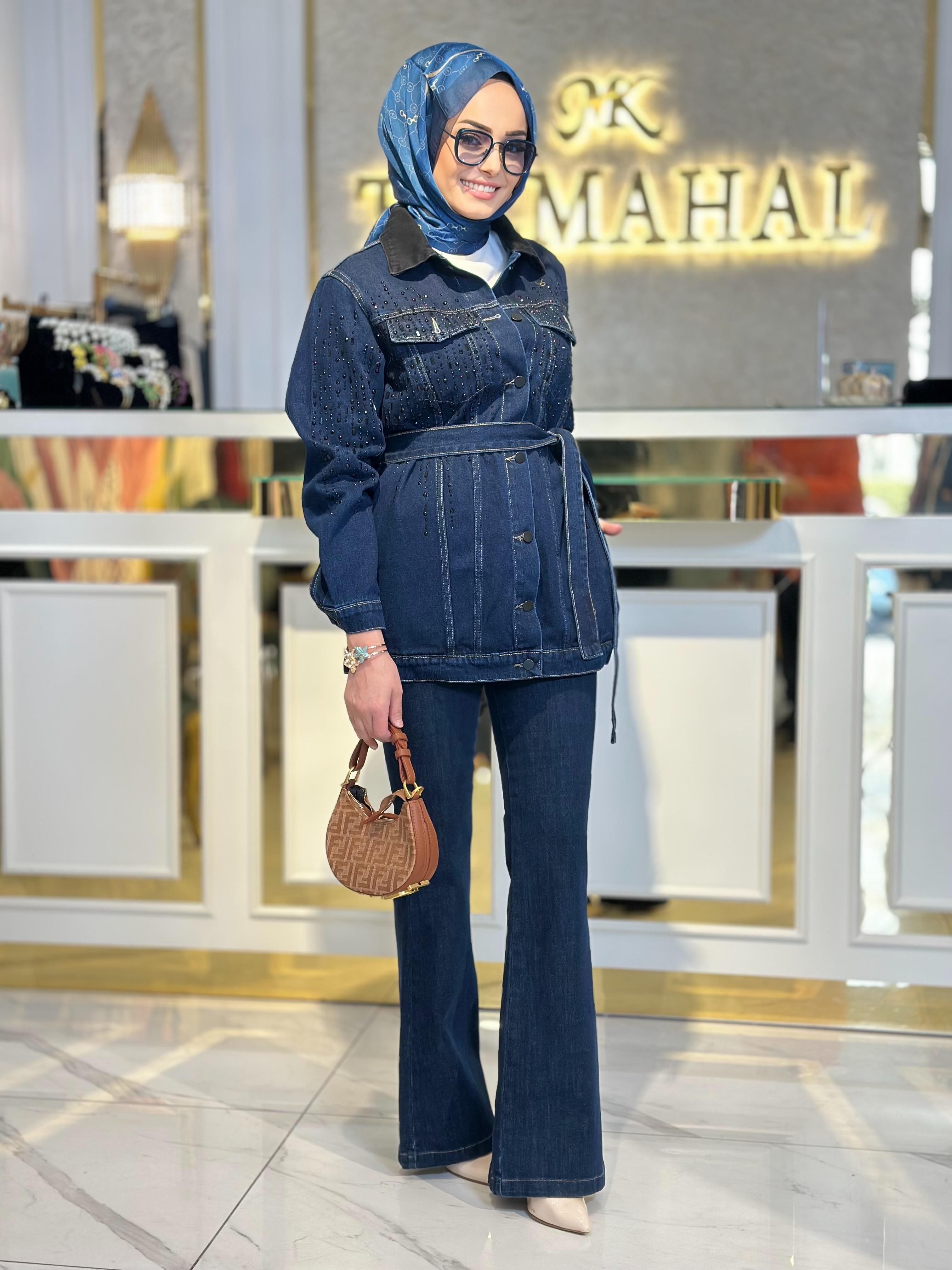 Verona Taşlı Denim Ceket-Tac 1566