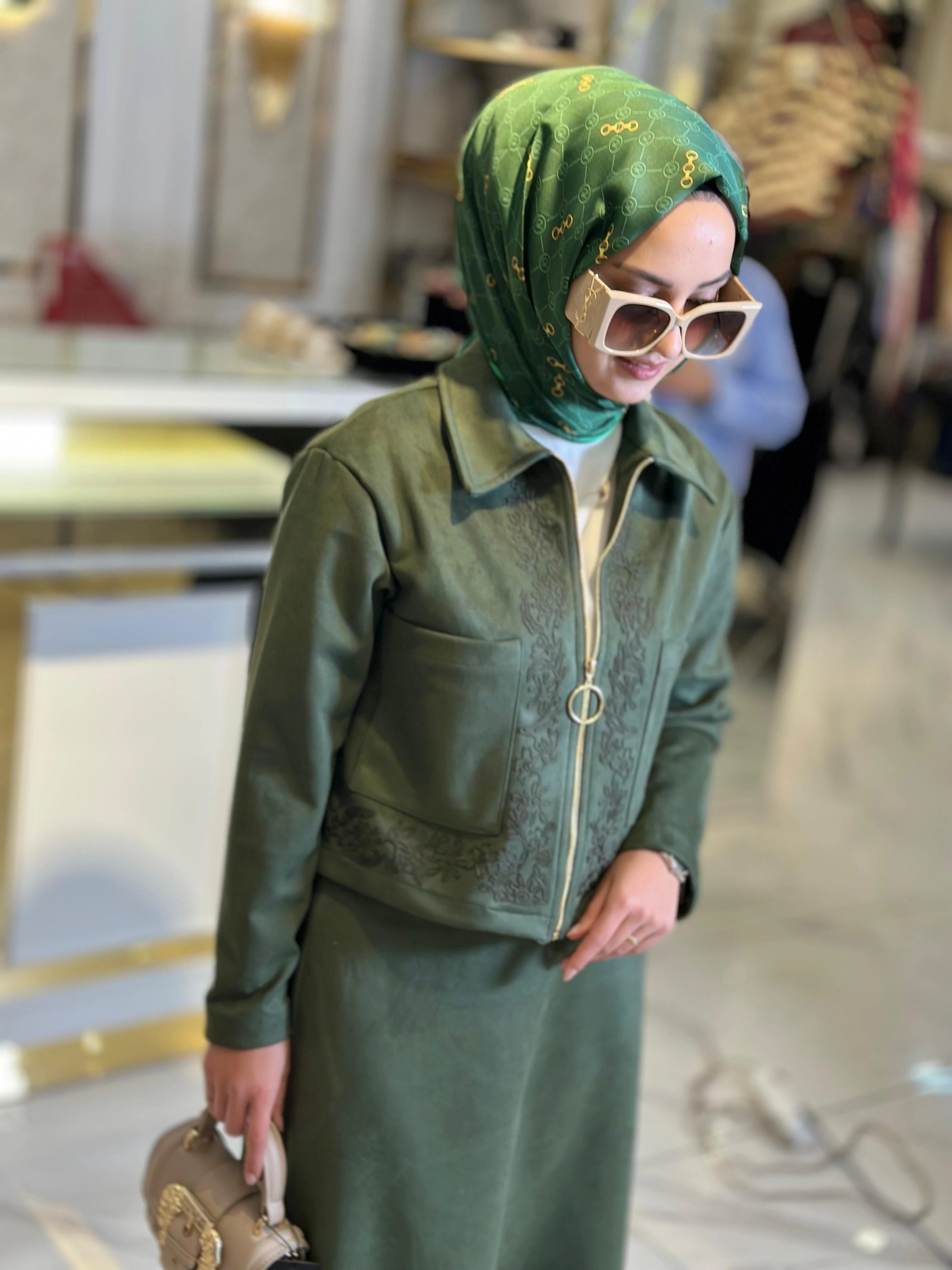 Süet Etekli Takım-Tac 14396