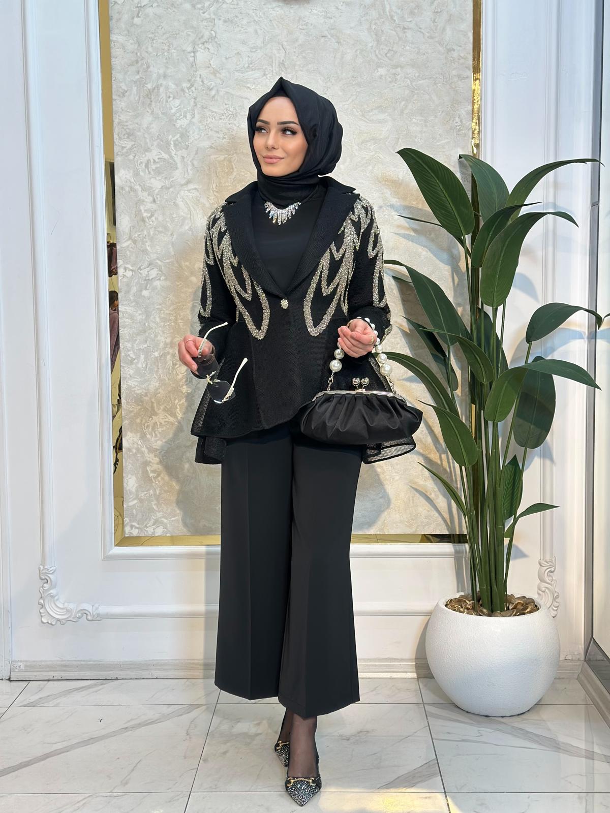 Omzu Taşlı File Ceket-Tac 1210