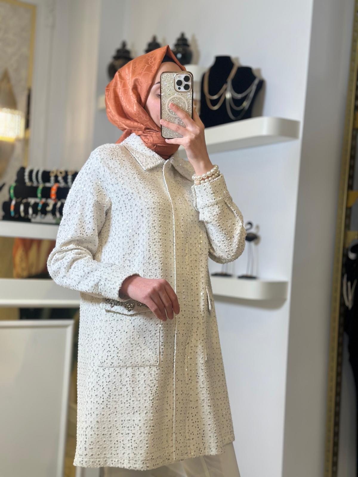 Cebi Taşlı Kot Ceket-Tac 5155