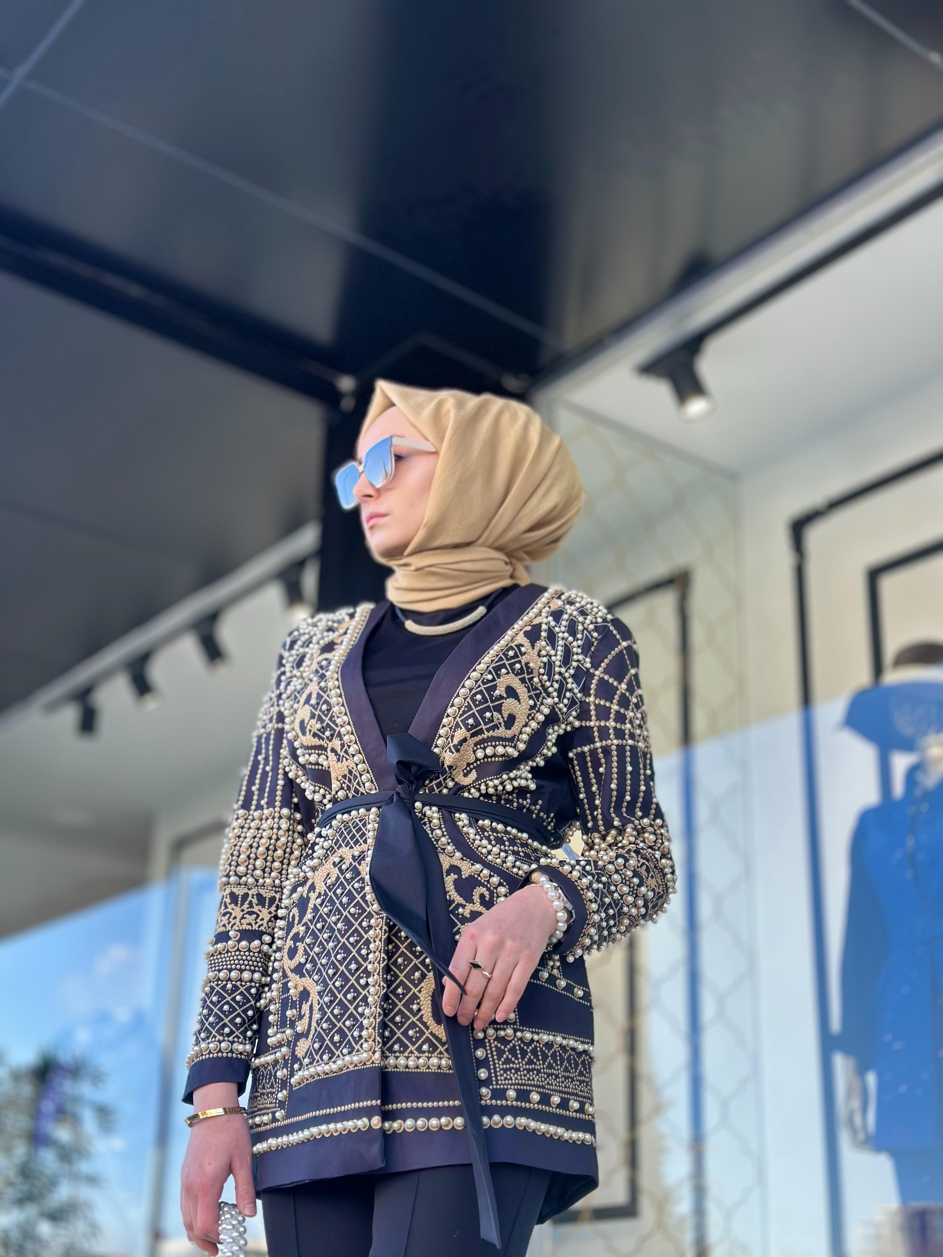 İthal İncili Blazer Ceket-Tac 9992