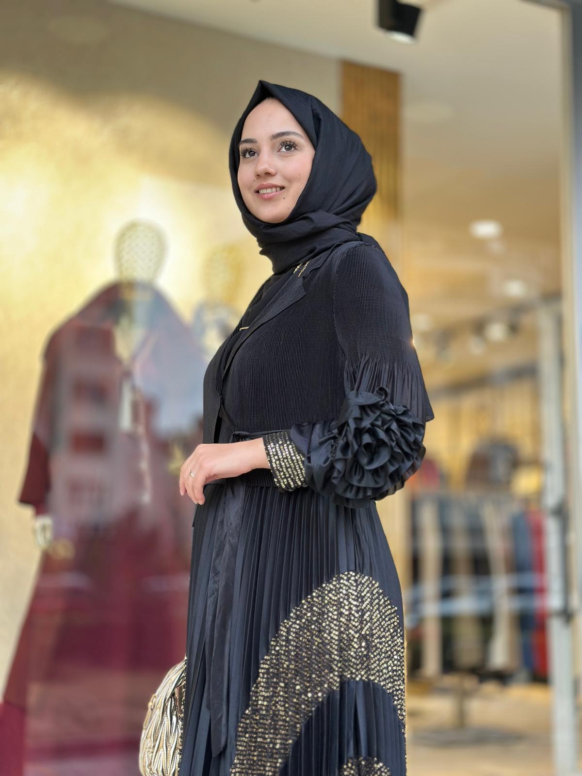 Pulpayetli İthal Elbise-Tac 85272