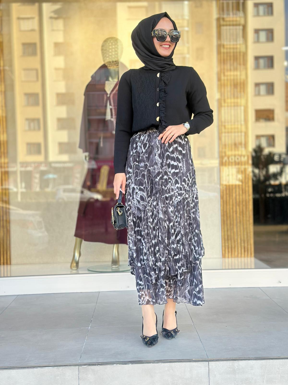 Leoapar Parçalı Kırıştırma Etek-Tac 5476