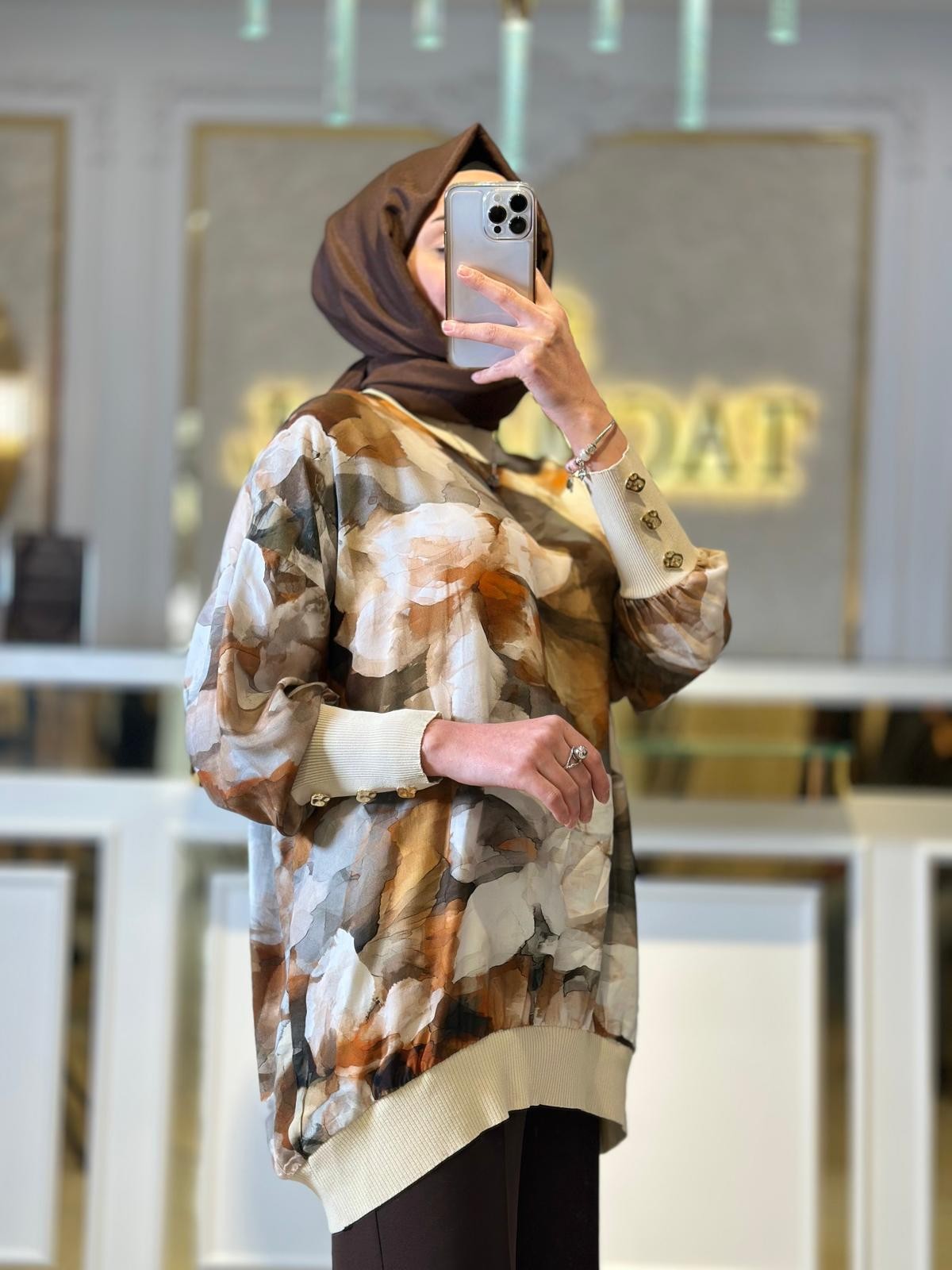 Manşetleri Düğmeli Ribanalı Tunik-Tac 3060