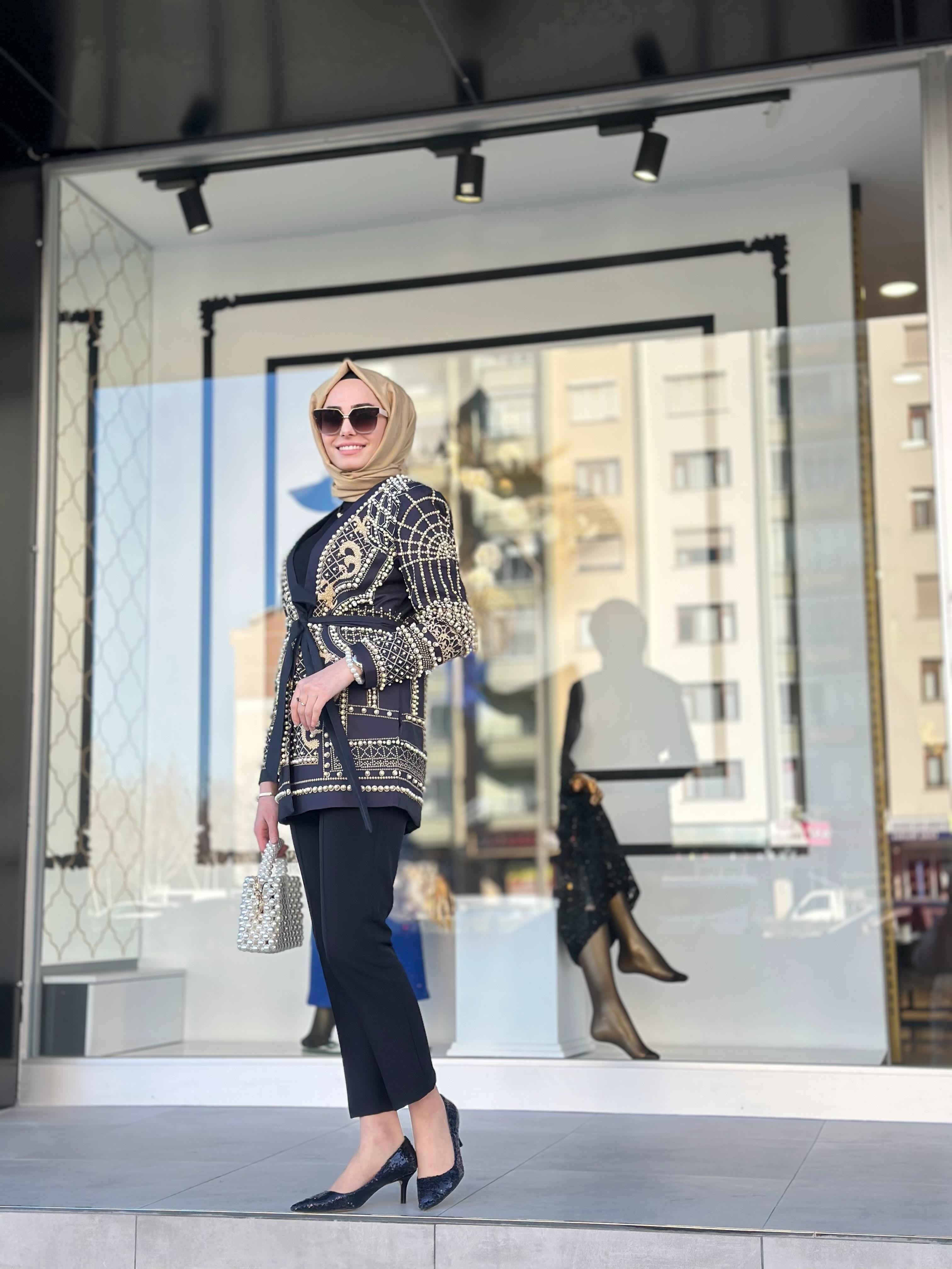 İthal İncili Blazer Ceket-Tac 9992