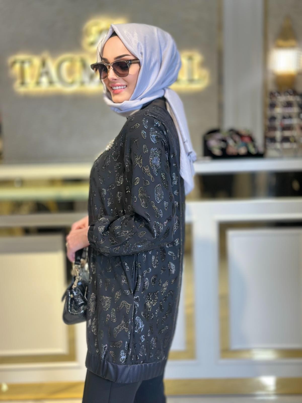 Leopar Jakarlı Ceket-Tac 4190
