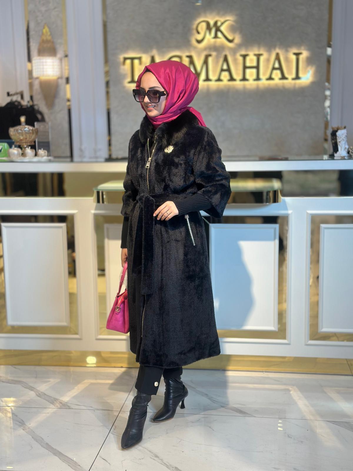 Kürk Det.Angora Kaban-Tac 7211 - SİYAH