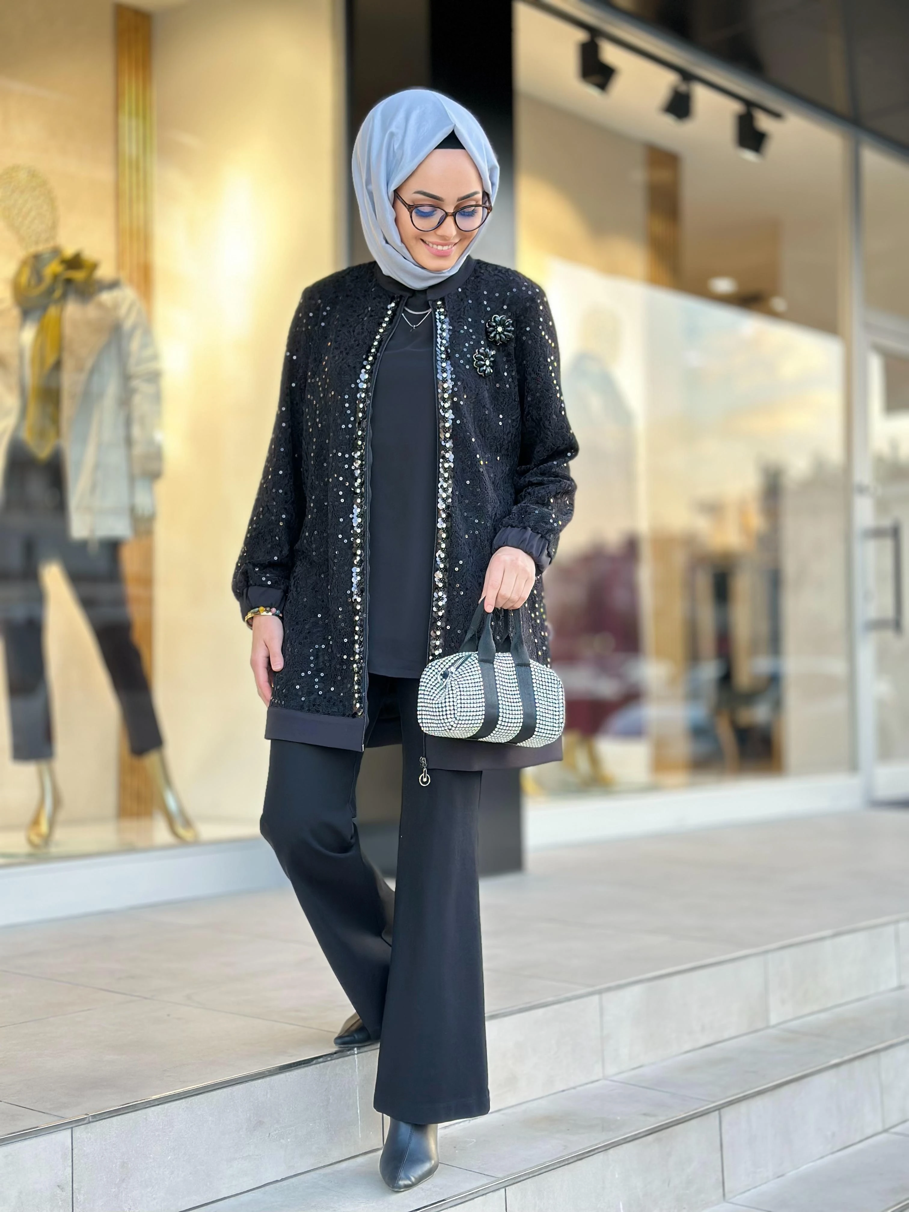 Pulpayetli Güpür Kap-Tac 4207