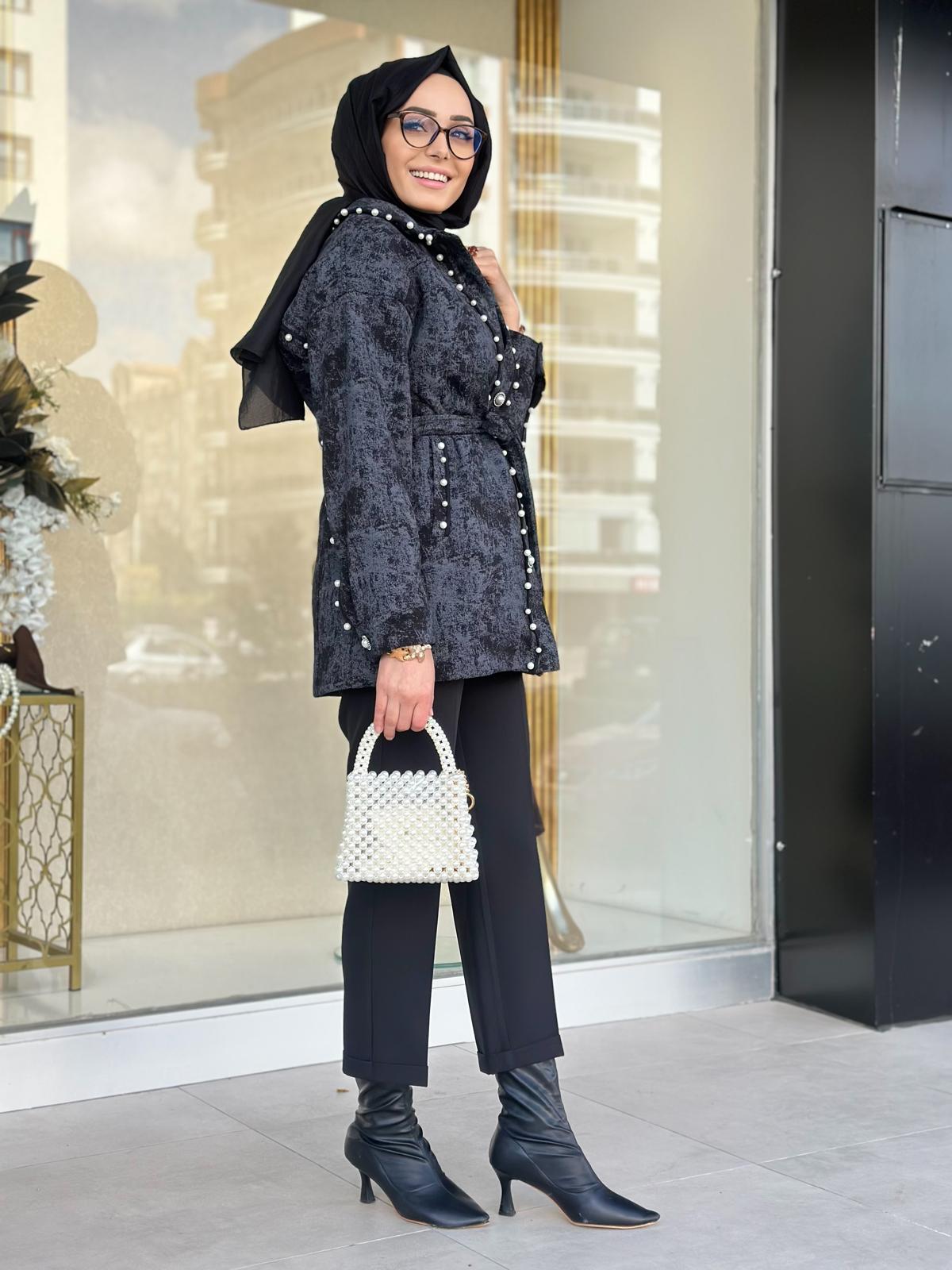 İnci Detaylı Ceket-Tac 7930