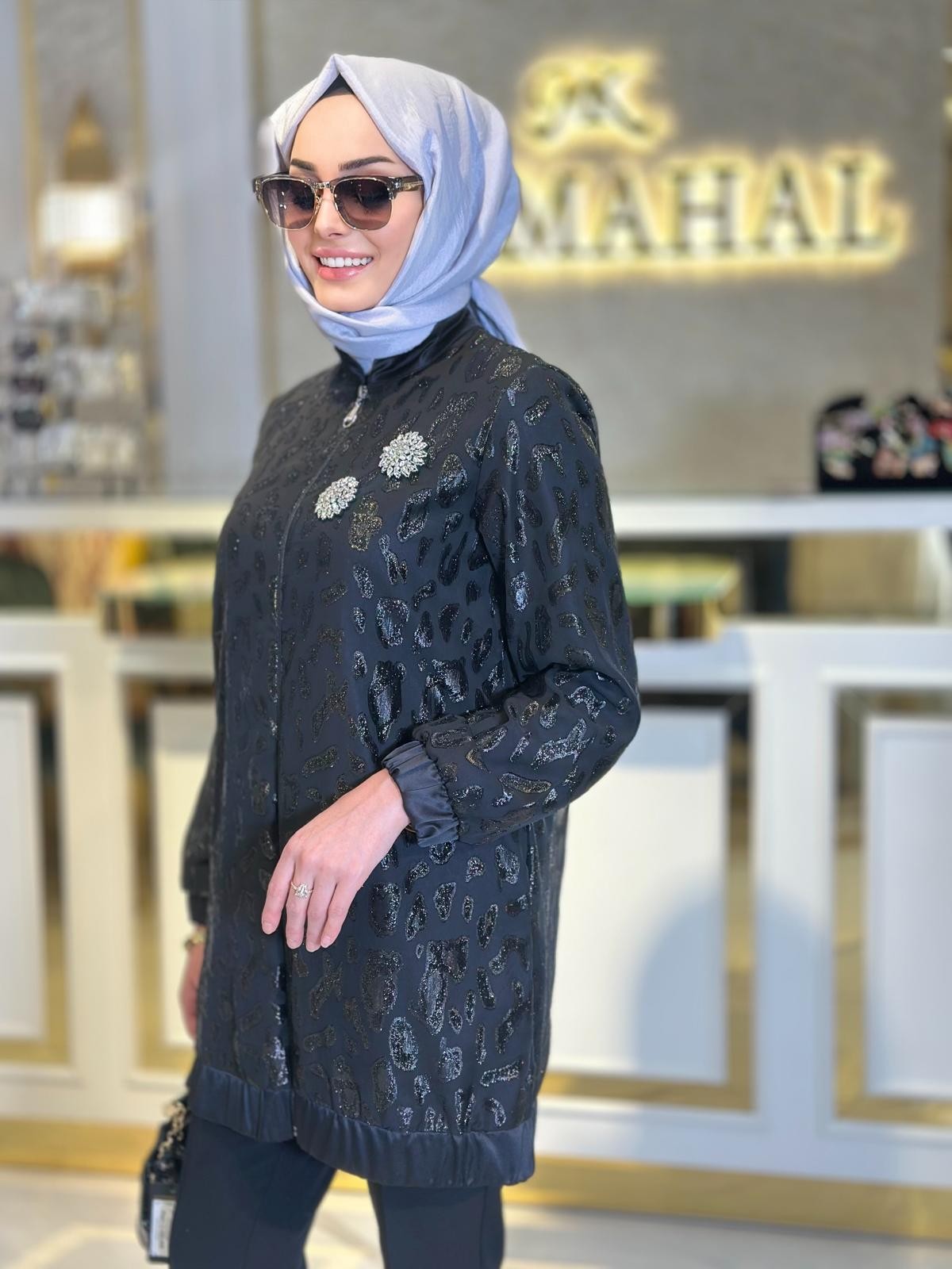 Leopar Jakarlı Ceket-Tac 4190