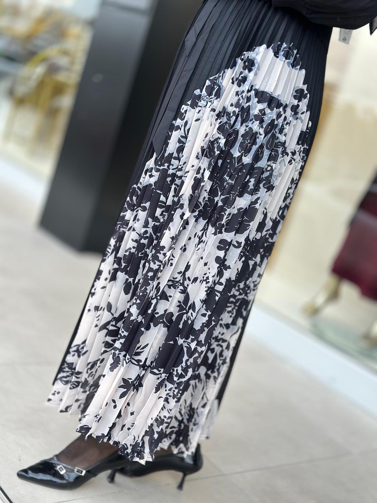 Eteği Desenli Elbise-Tac 85271