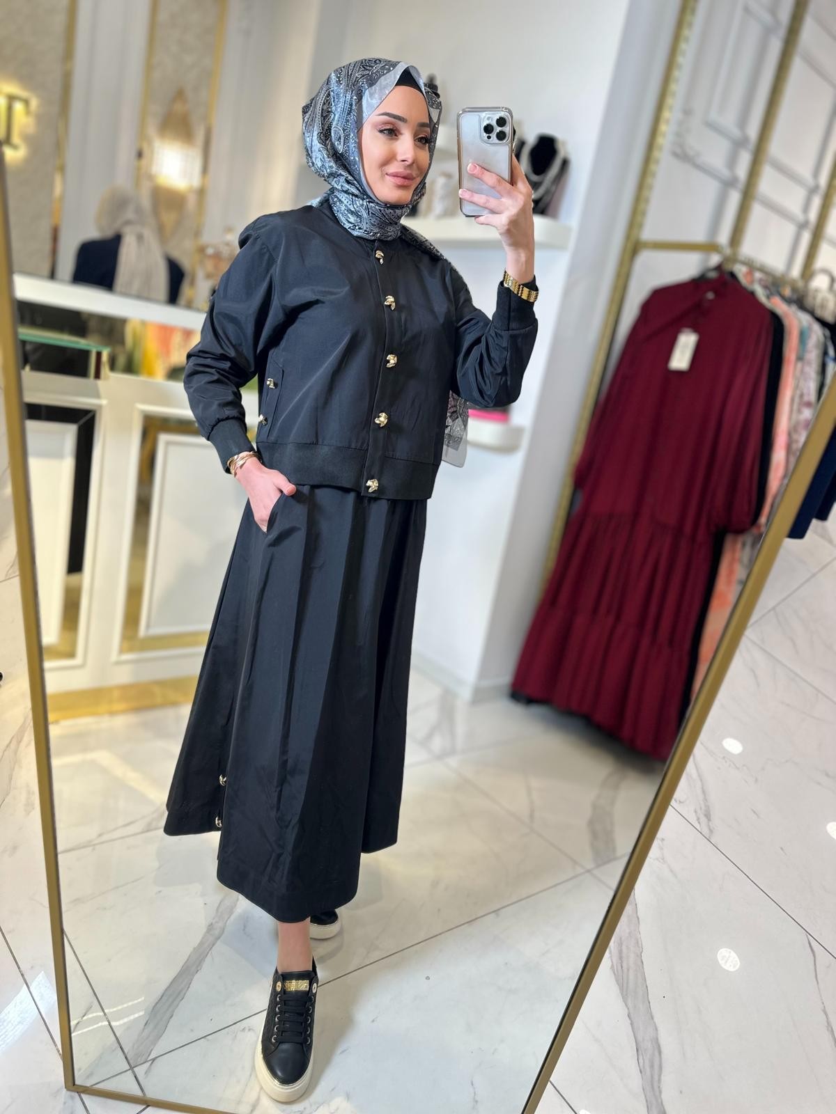 Düğmeli Ribanalı Takım-Tac 1428