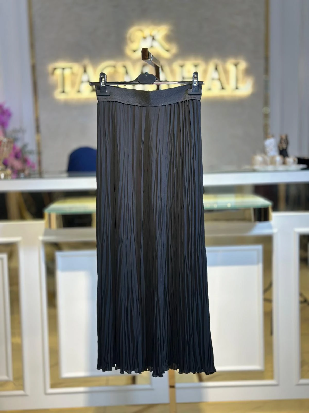 Şifon Kırıştırma Etek-Tac 5432