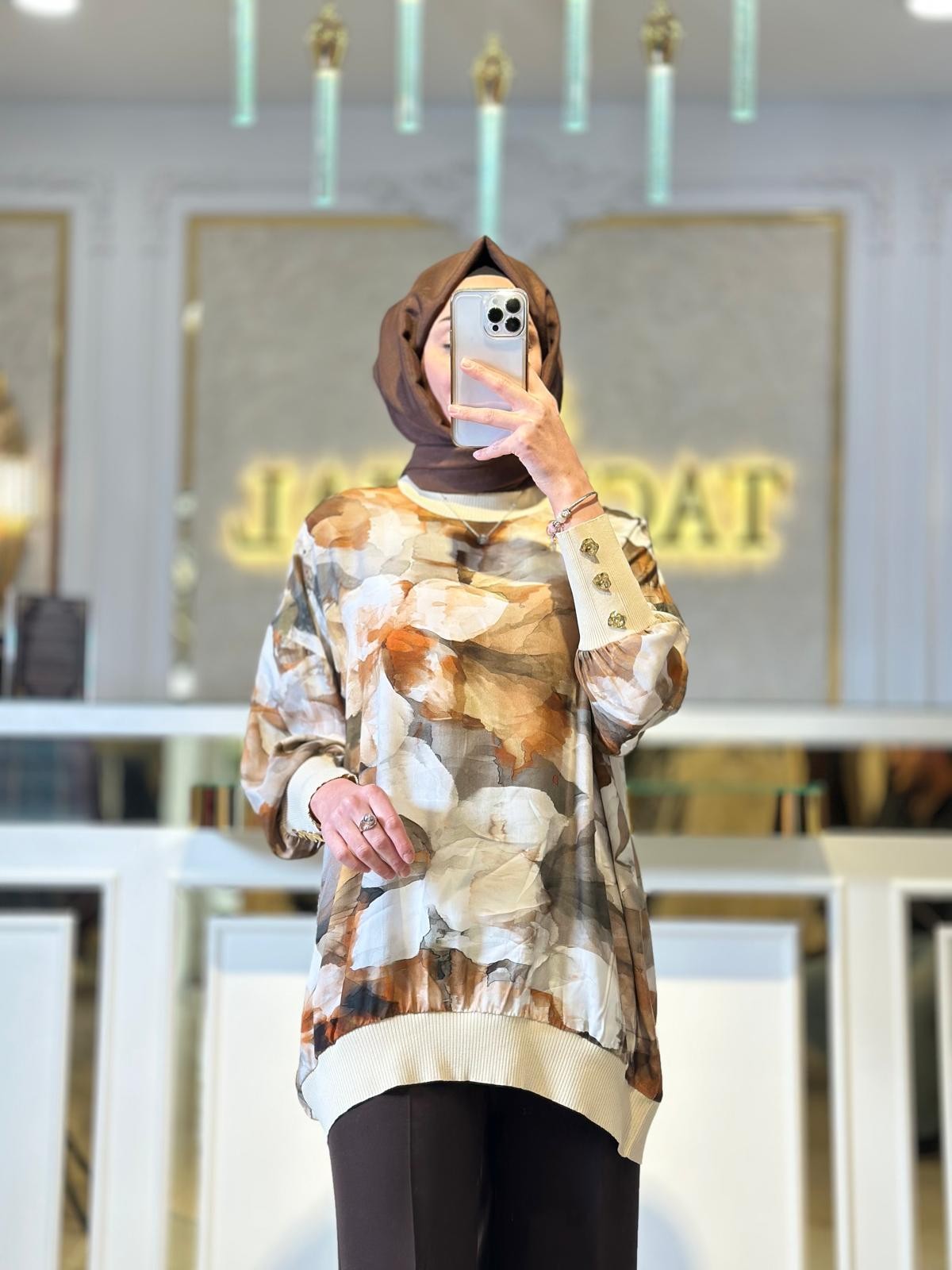 Manşetleri Düğmeli Ribanalı Tunik-Tac 3060