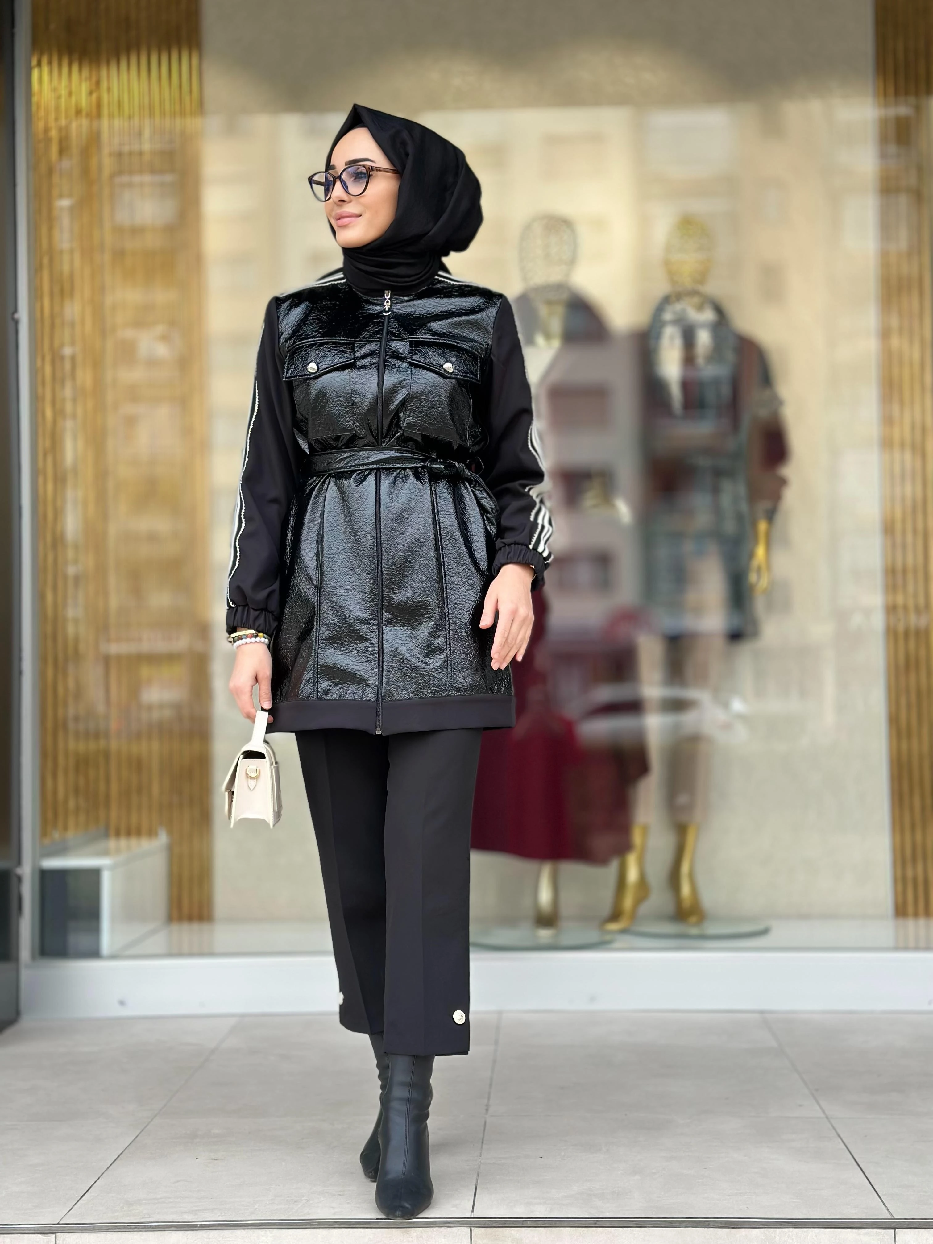 Deri Det. Çizgili Kap-Tac 4232