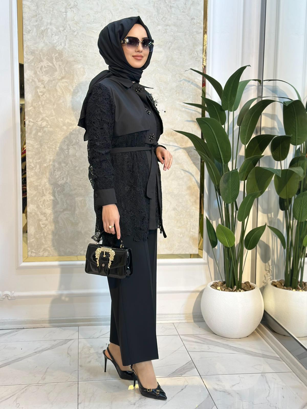 Dantelli Aksesuarlı Tunik-Tac 8718