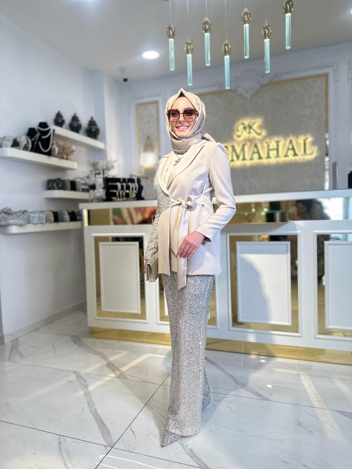 Pul Payet Ceket Takım-Tac 2289 - Bej