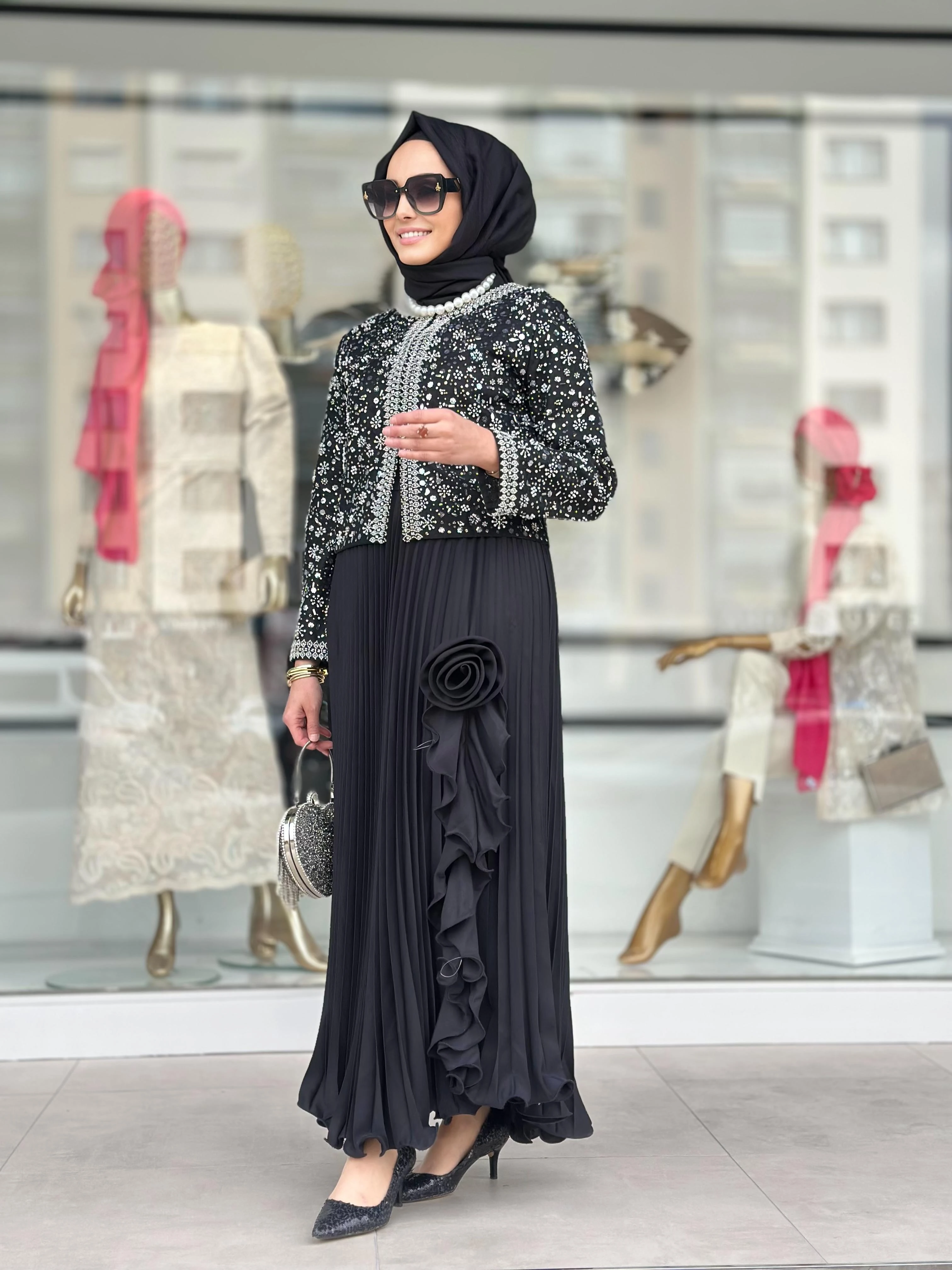 Boncuklu İthal Ceket-Tac 95153