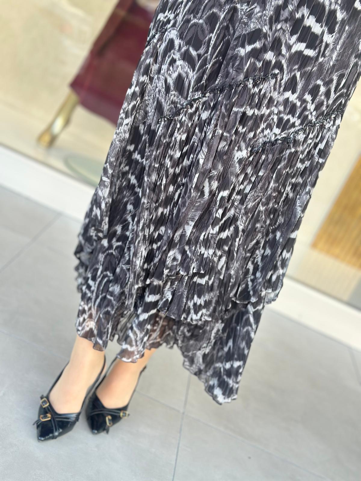 Leoapar Parçalı Kırıştırma Etek-Tac 5476