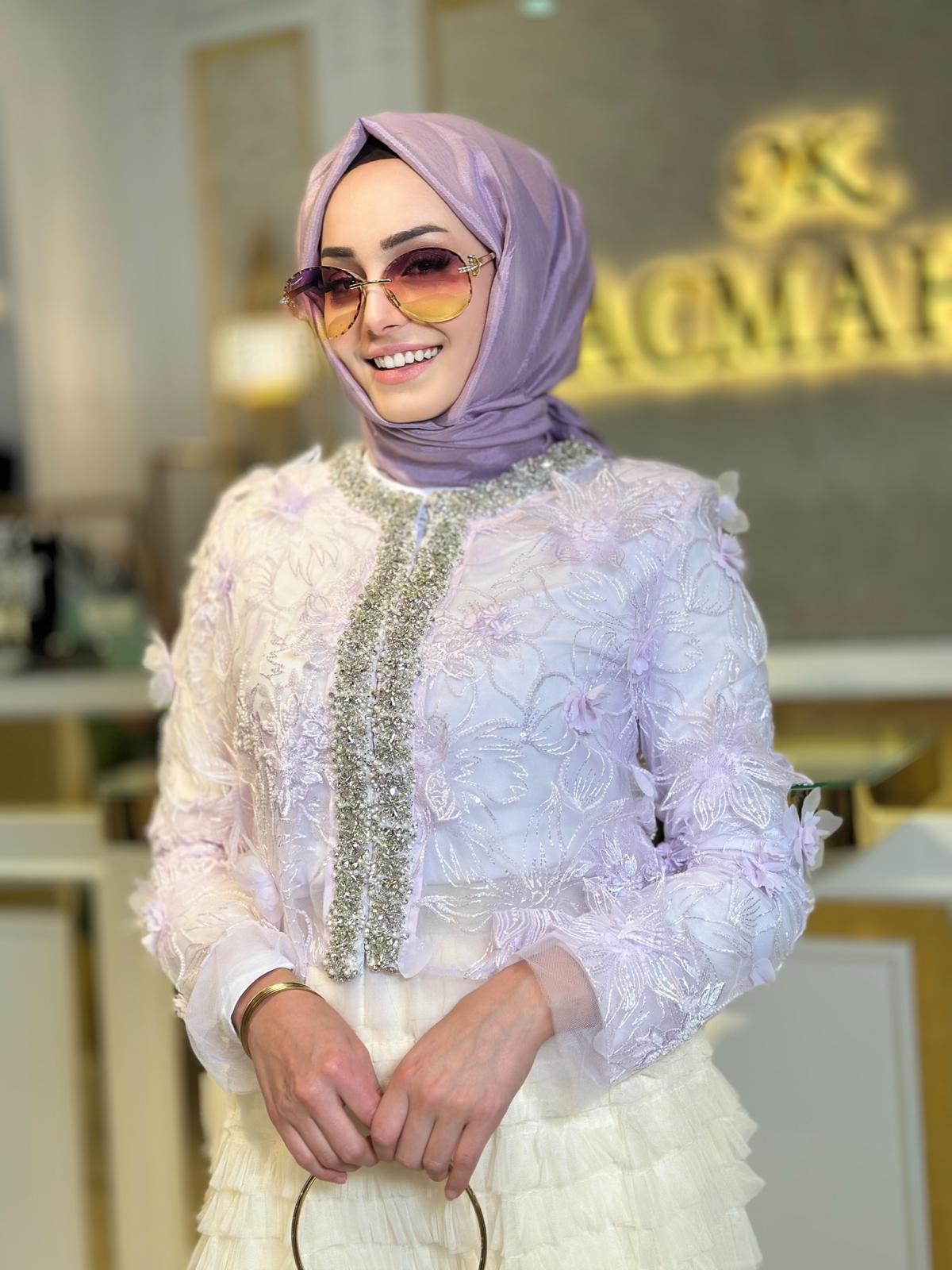 Etek Üstü Çiçek Gömlek-Tac 0010 - Pembe