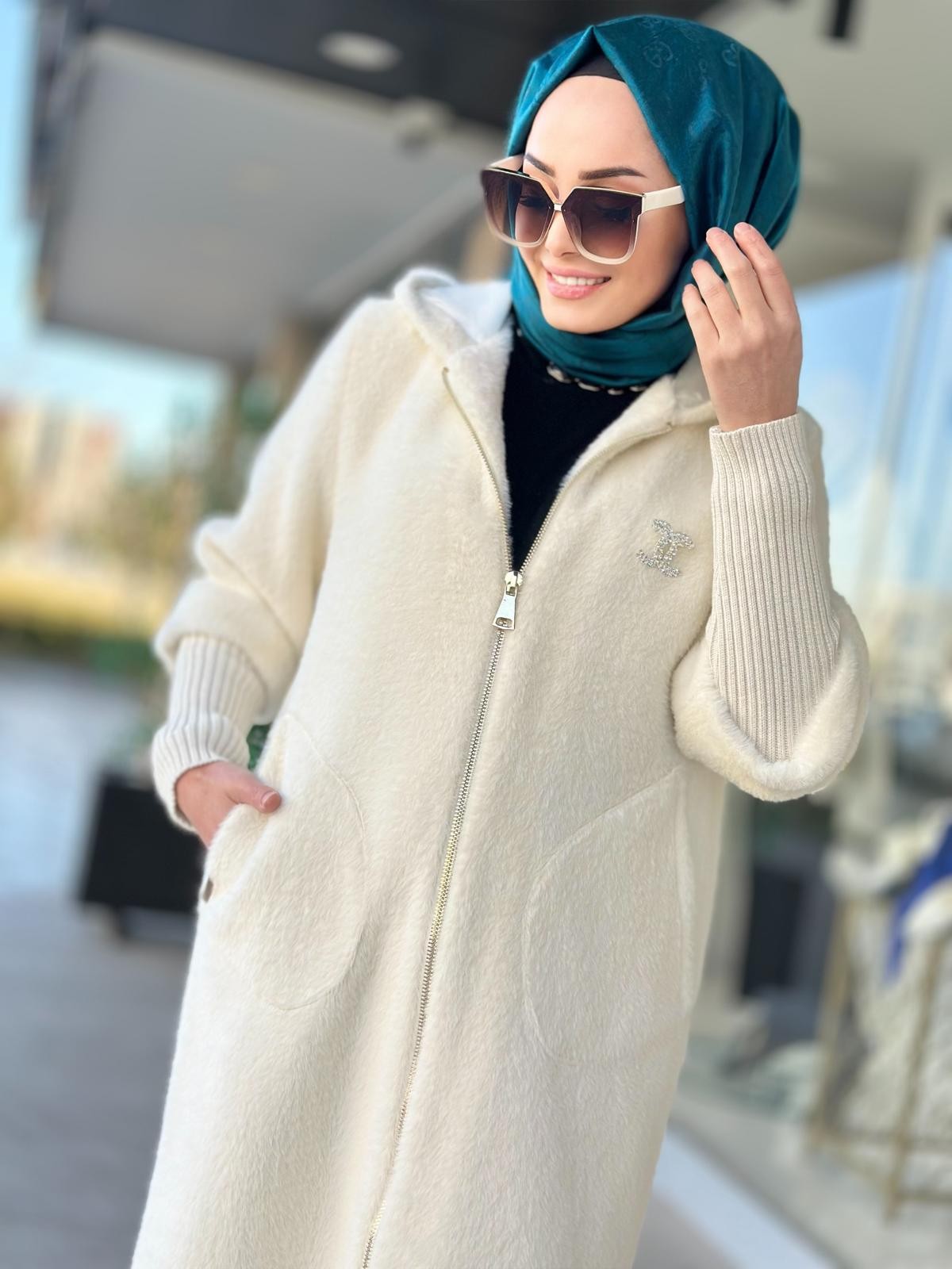 Fermuarlı Angora Kaban-Tac 7114