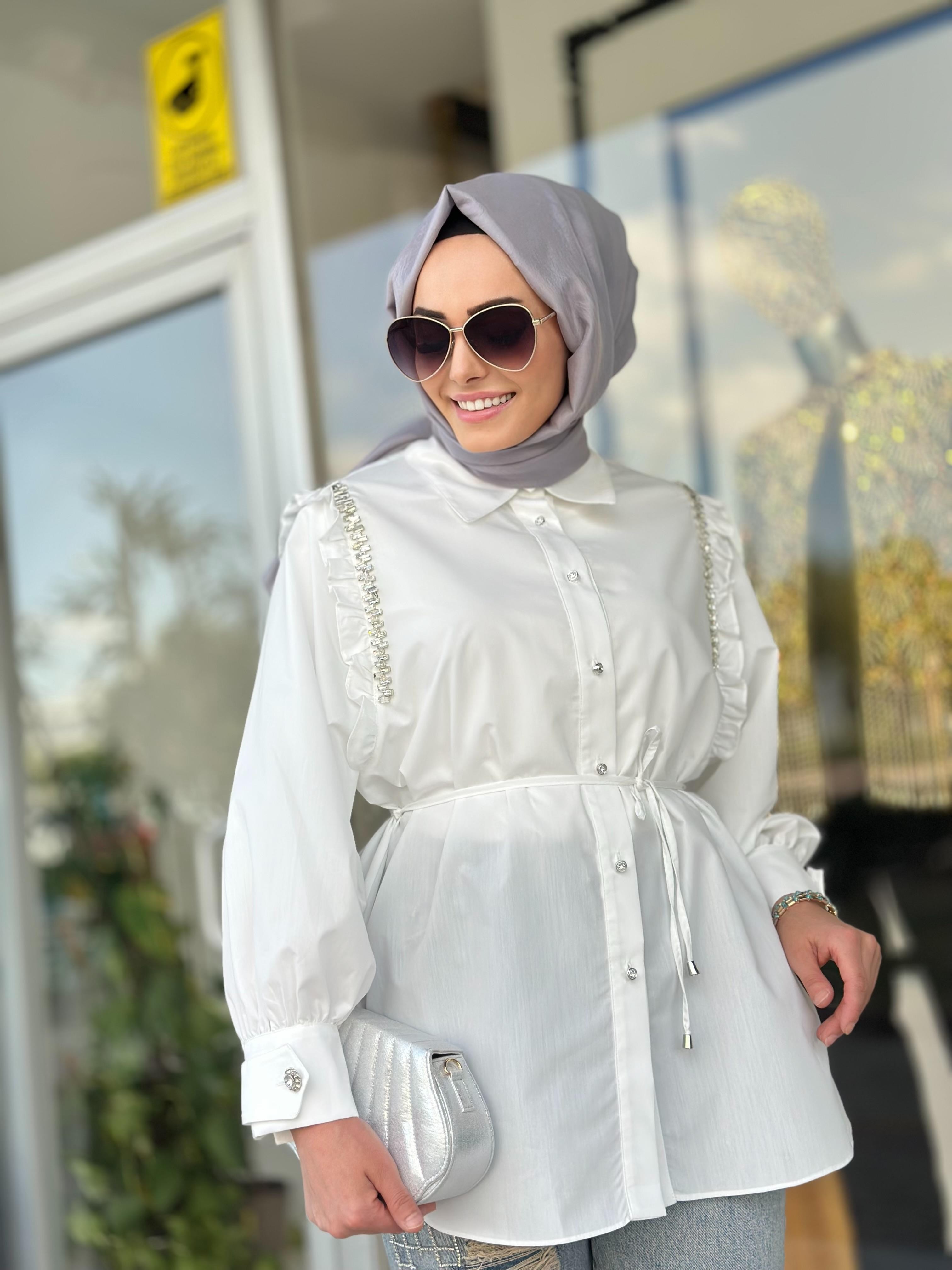 Omzu Taşlı Gömlek-Tac 8715