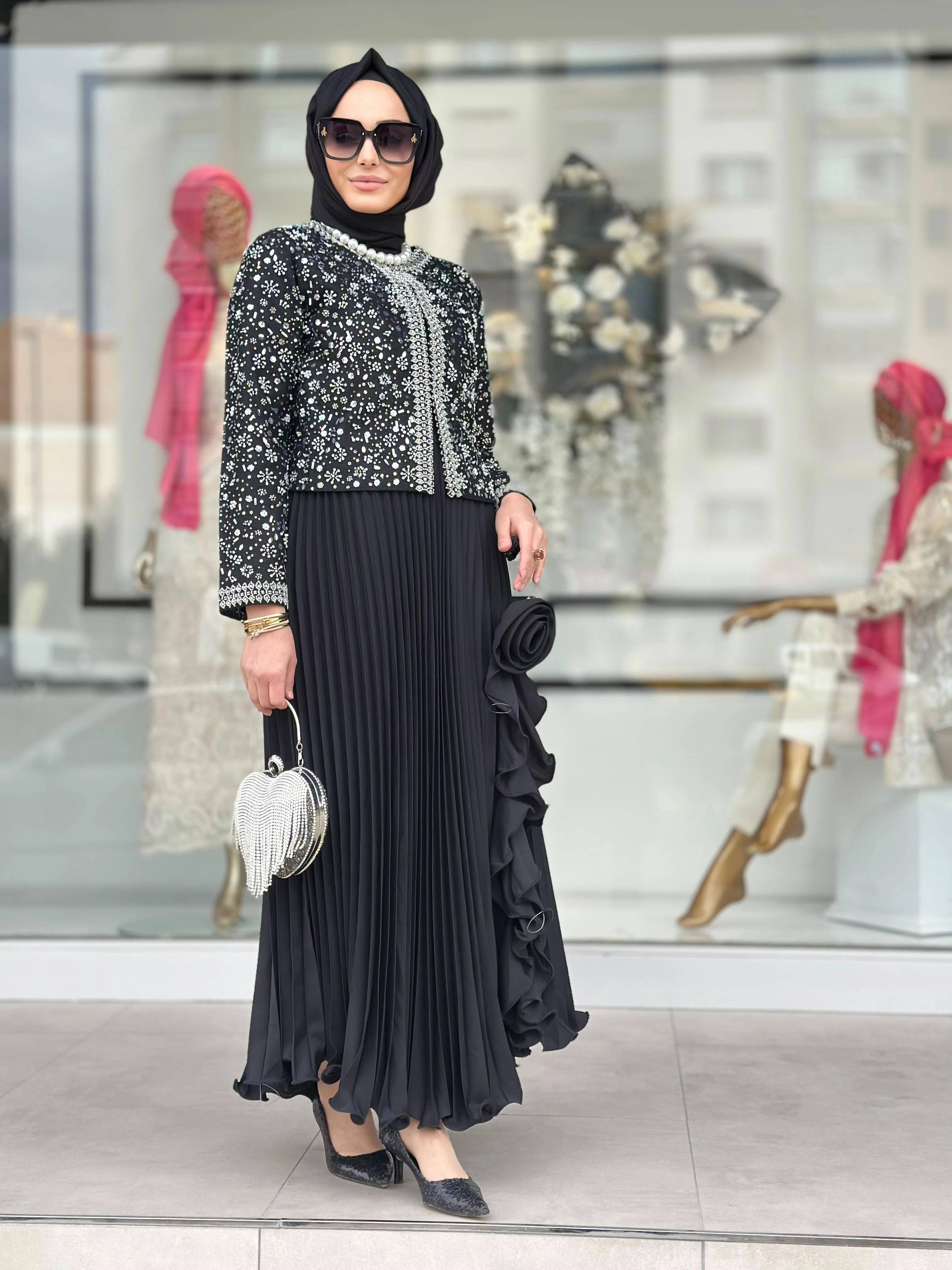 Boncuklu İthal Ceket-Tac 95153