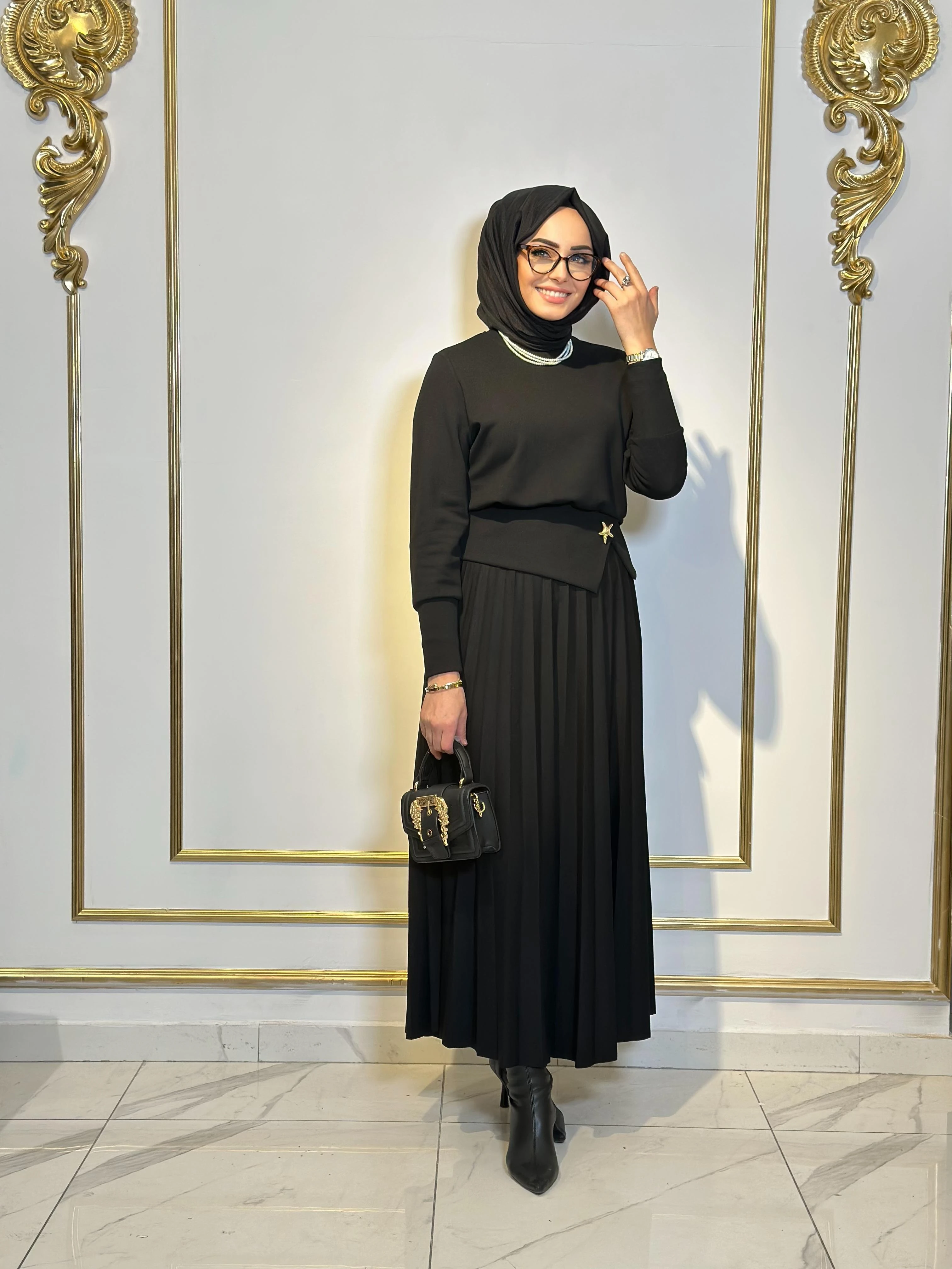 Pliseli Örme Takım-Tac 1596