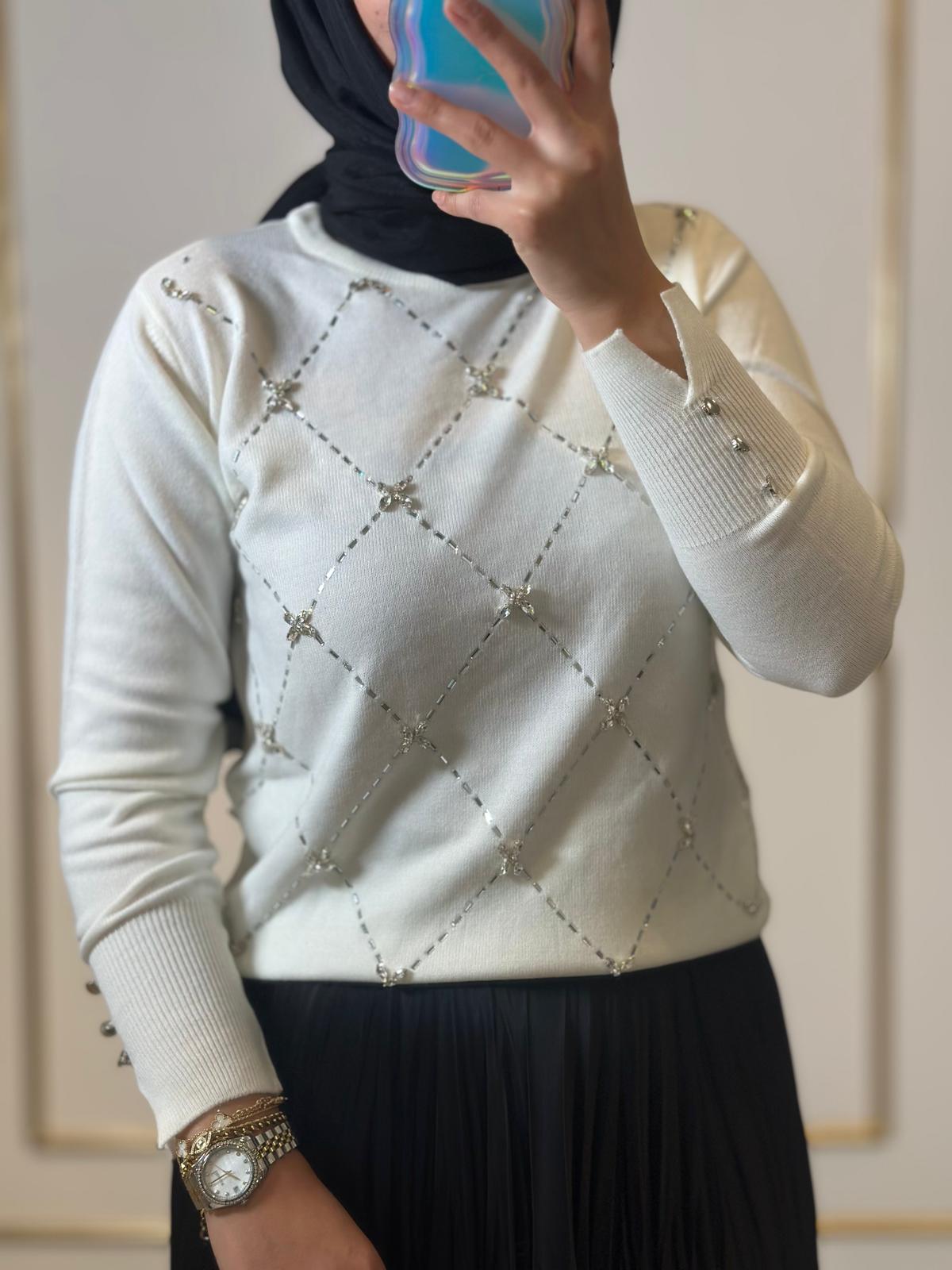 Kol Bilekleri Taş Det.Triko Kazak-Tac 17032