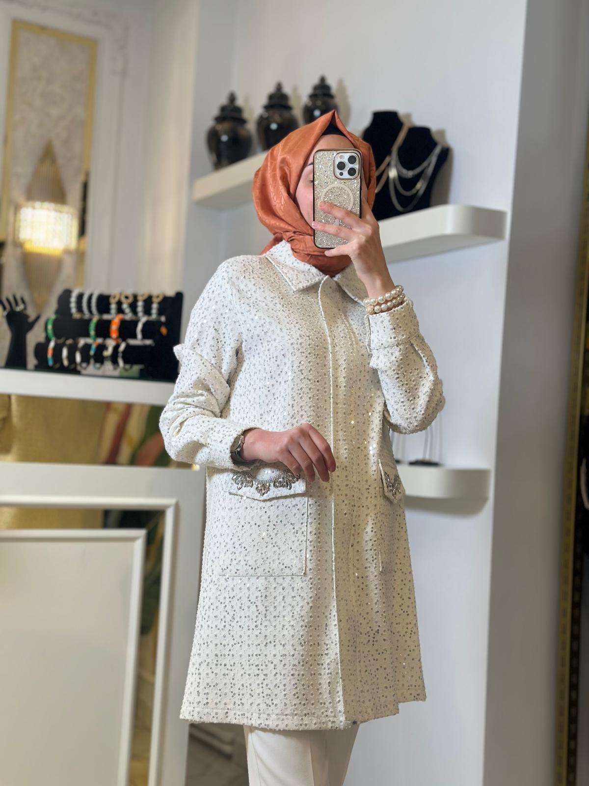 Cebi Taşlı Kot Ceket-Tac 5155