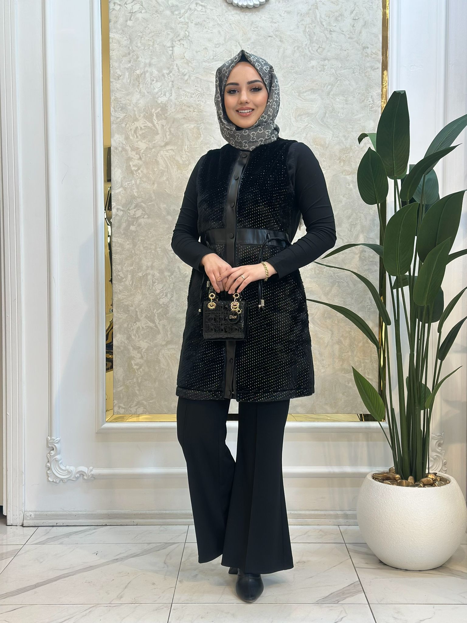 Gümüş Det.Kürk Yelek-Tac 4103