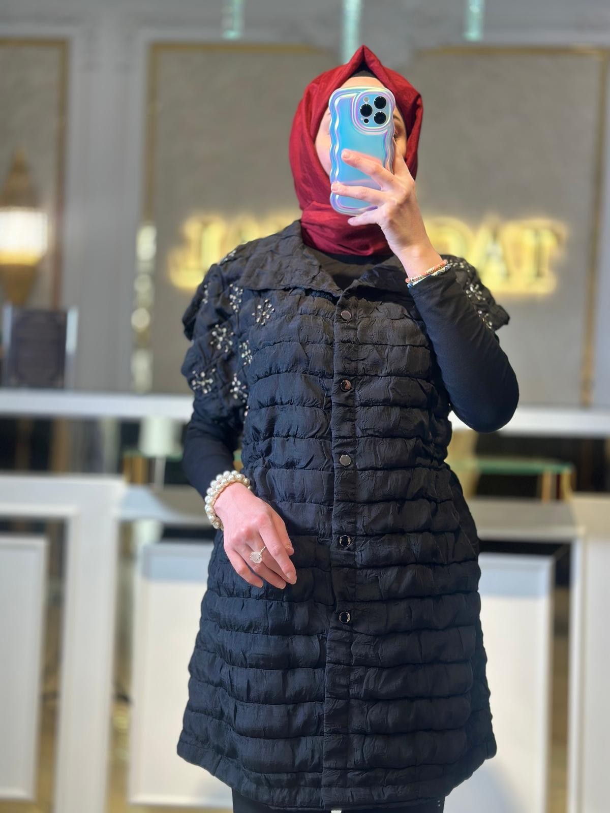 Taşlı Yelek-Tac 9906 - SİYAH