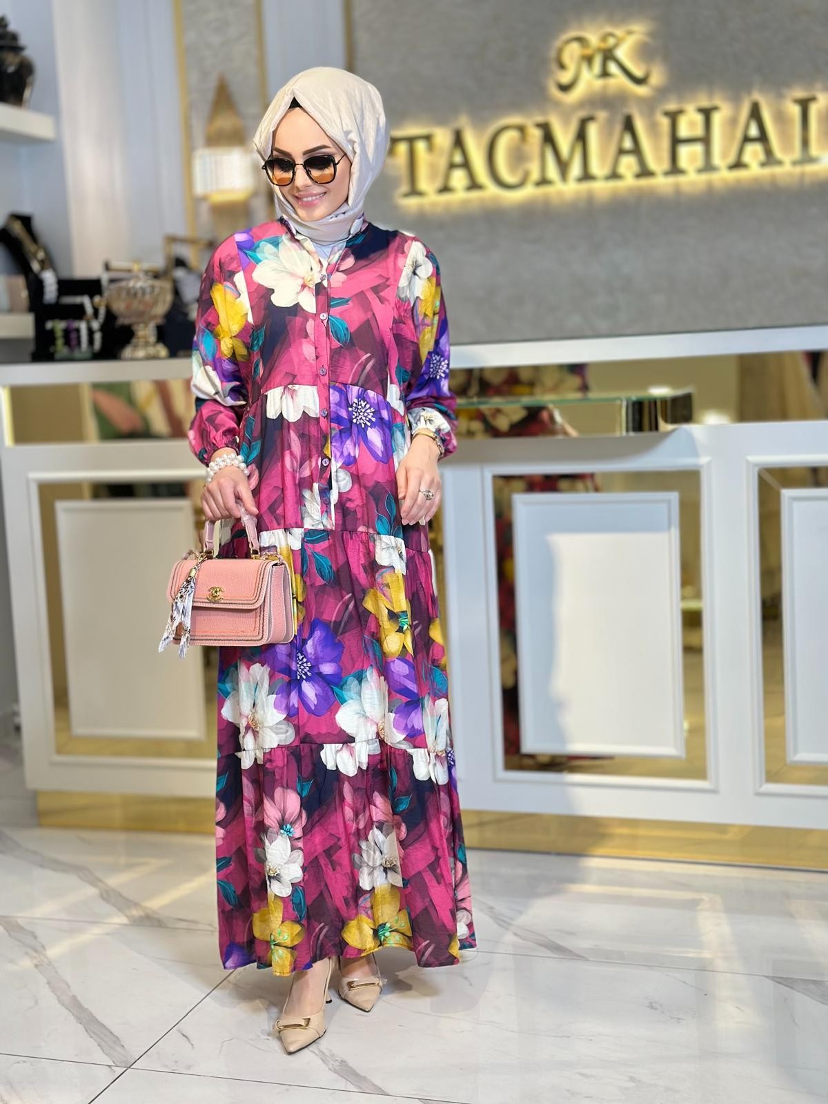 Hande Elbise-Tac 1827 - Pembe
