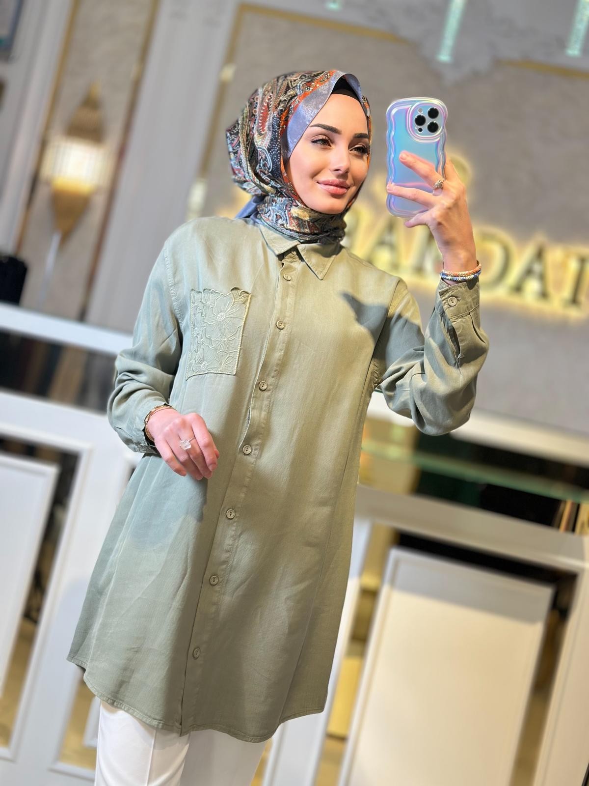 Cebi Çiçekli Tunik-Tac 7261