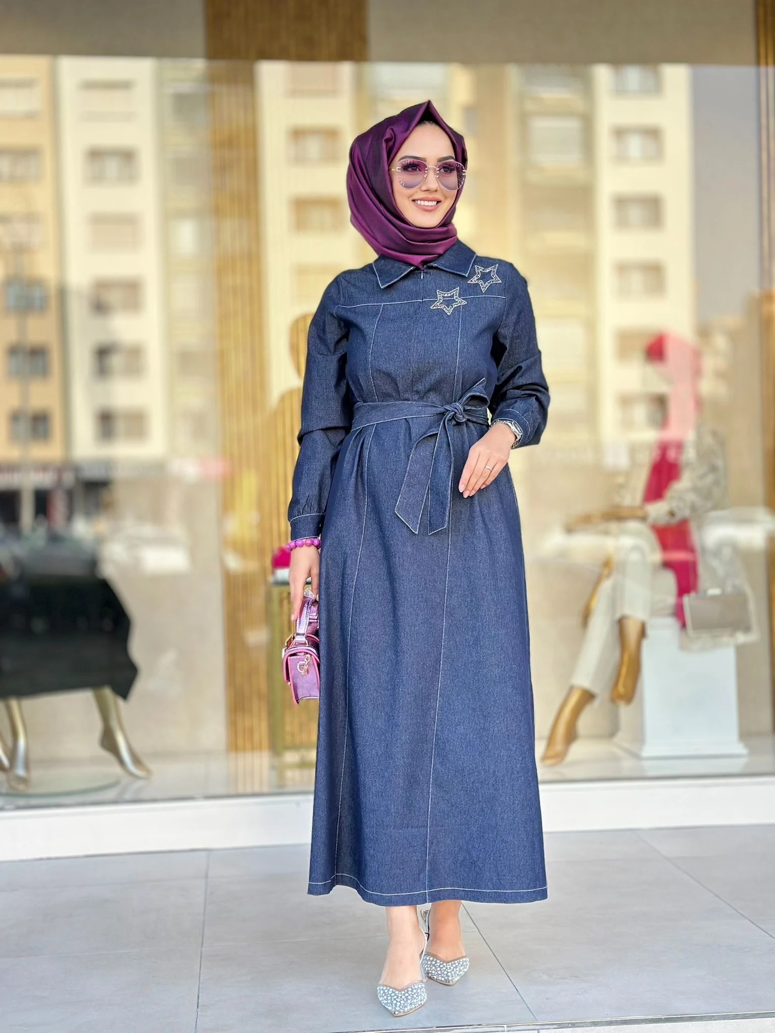 Nuss Kot Elbise-Tac 02009 - DENİM