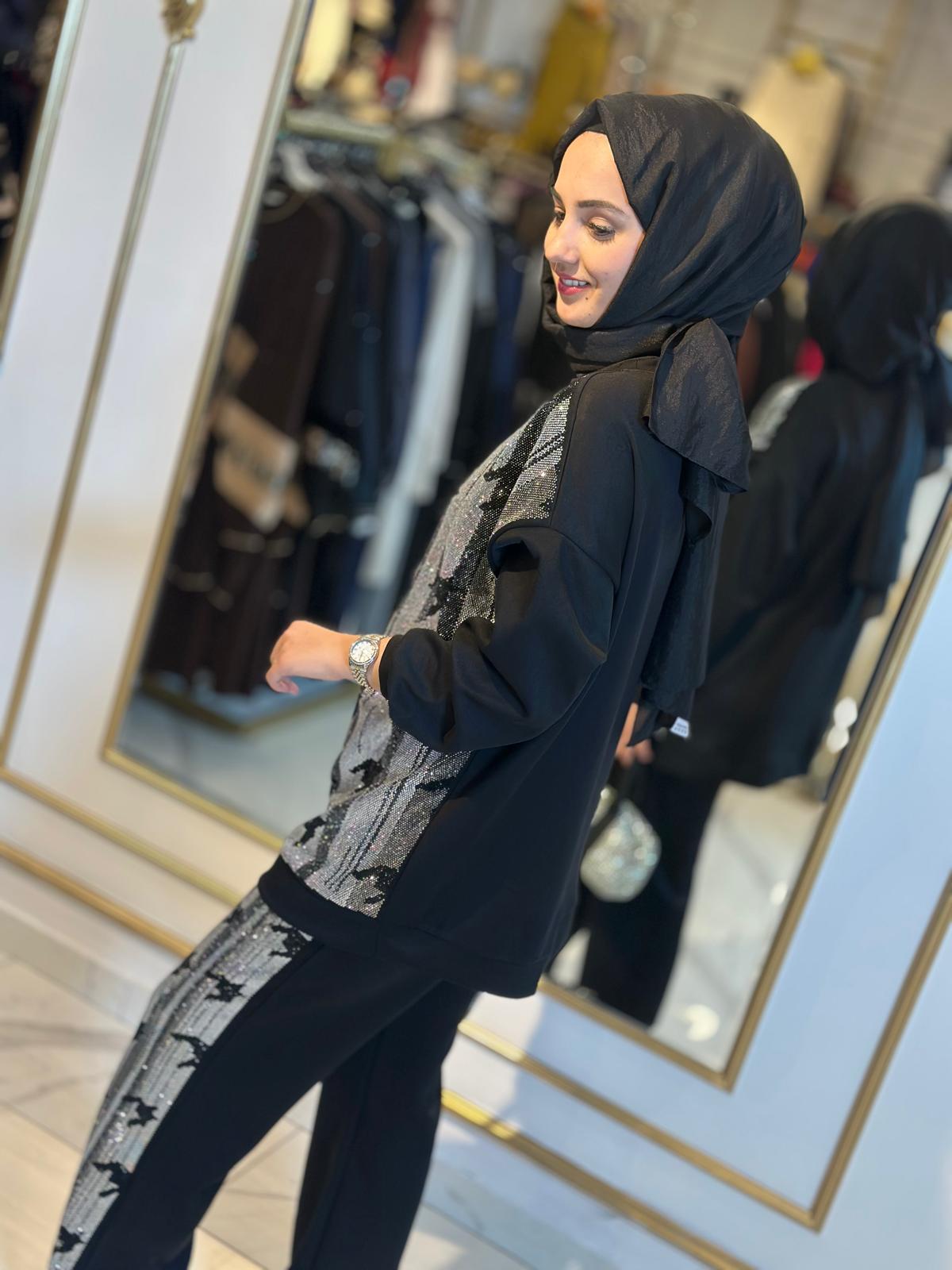 Taşlı Pant Takım-Tac 8158