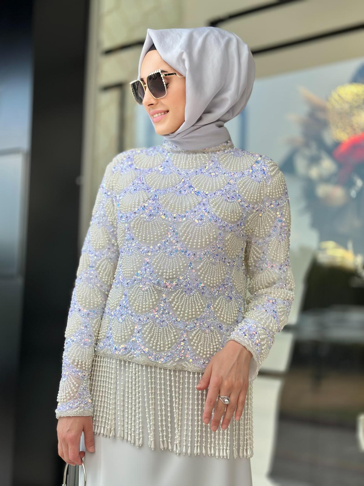 İşlemeli Ceket Abiye-Tac 85264