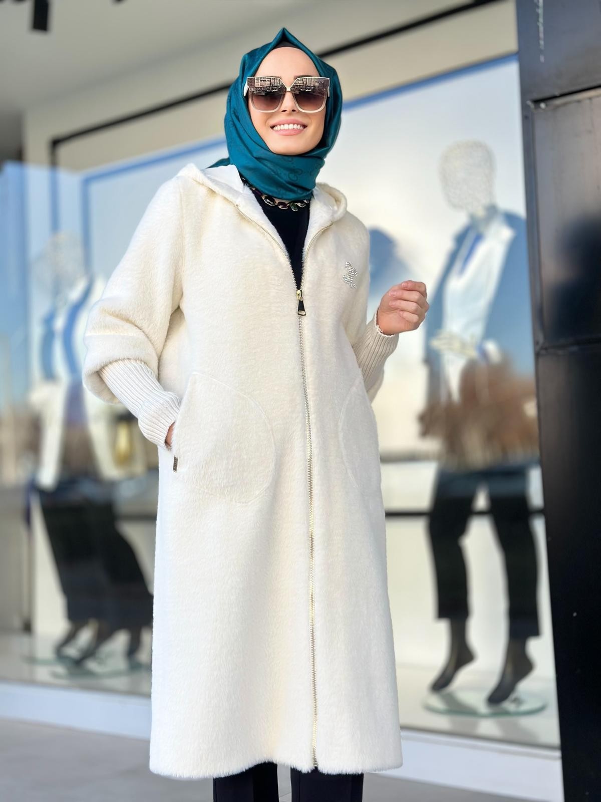 Fermuarlı Angora Kaban-Tac 7114