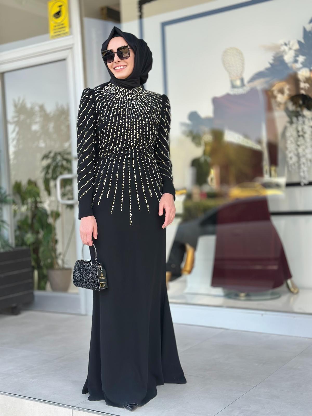 Üstü Ful Taşlı Abiye-Tac 4328