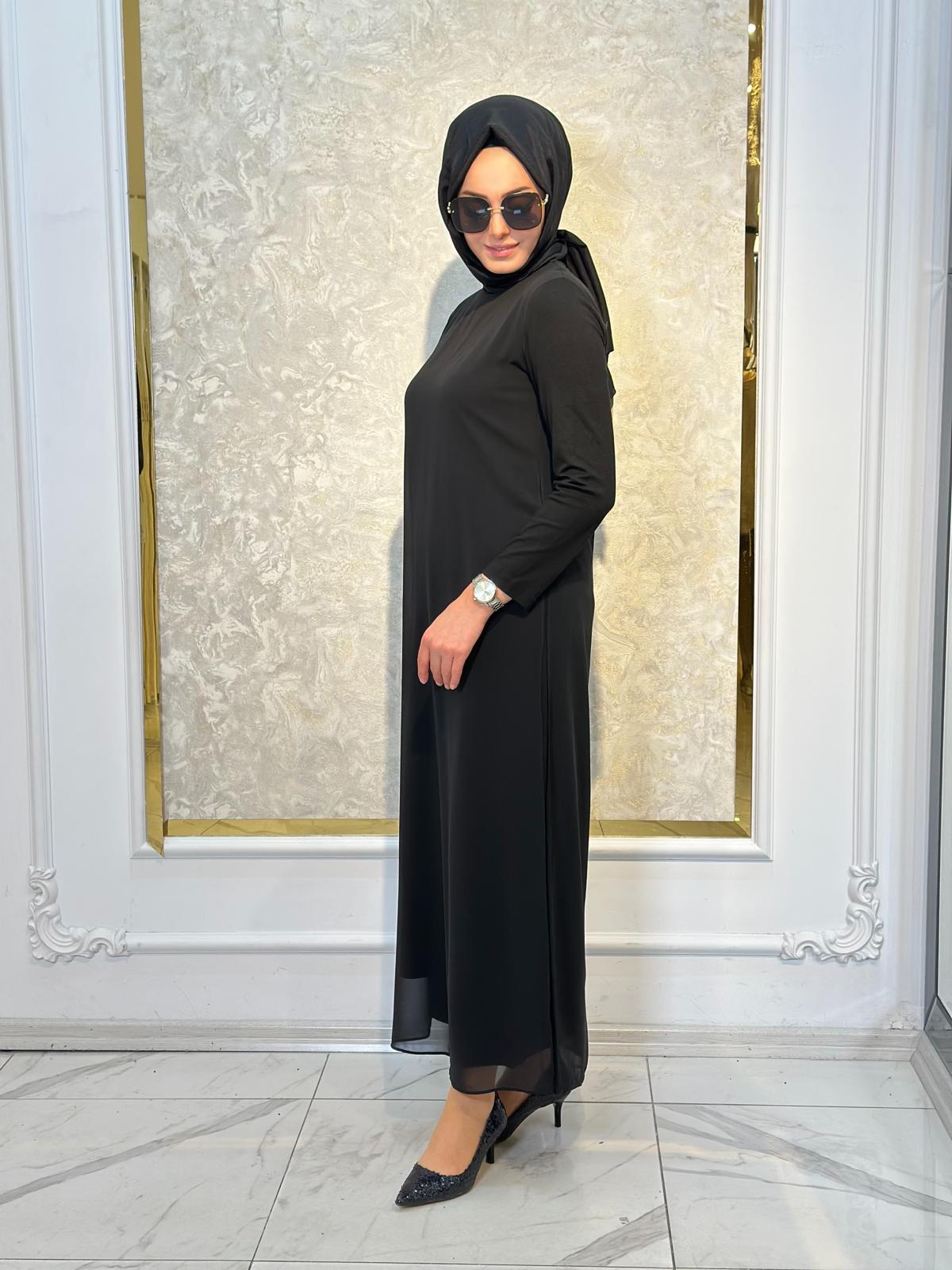 Önü Şifon Elbise İçlik-Tac 12447