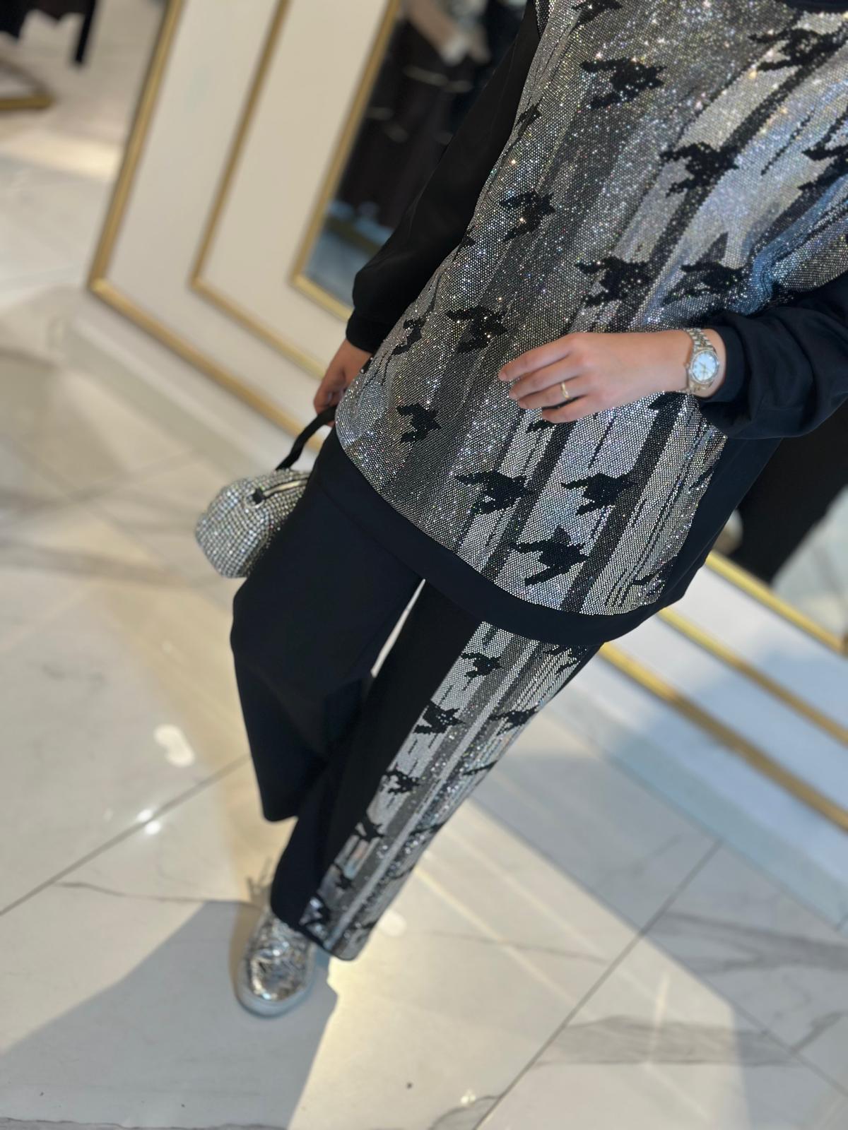 Taşlı Pant Takım-Tac 8158