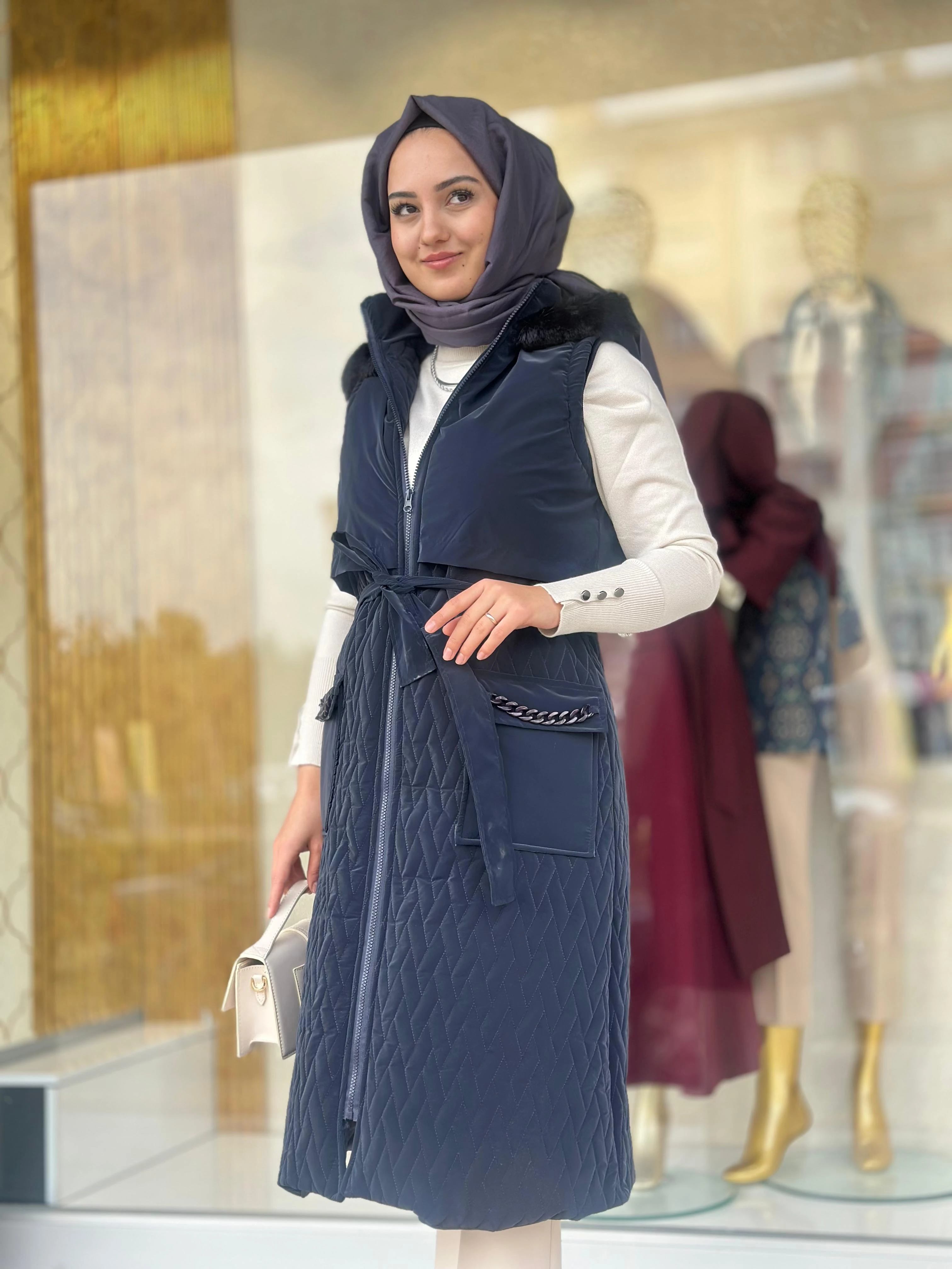 Kürk Ve Cep Det.Yelek-Tac 26200 - LACİVERT