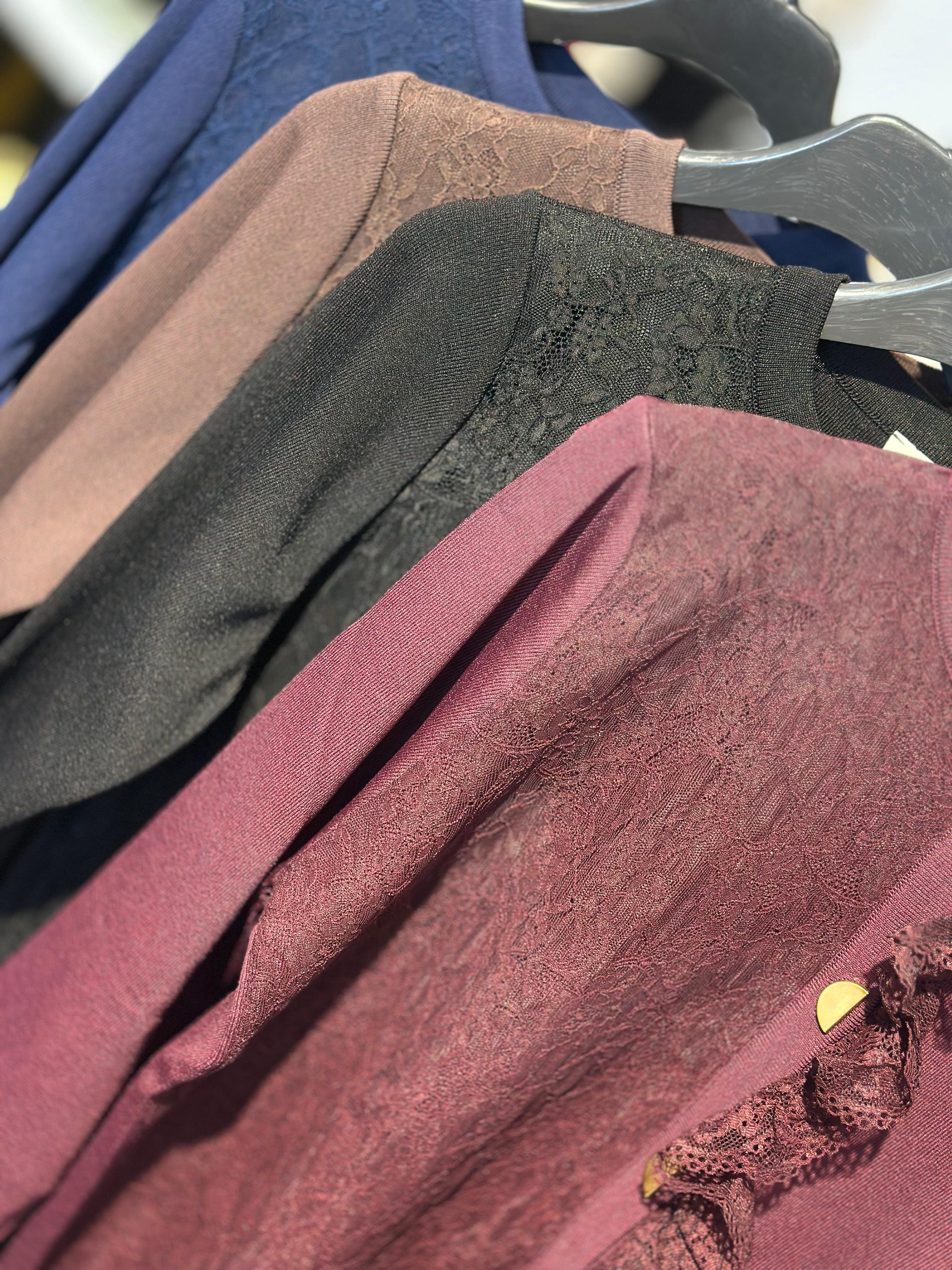 Önü Dantel Kaplamalı Hırka-Tac 3079